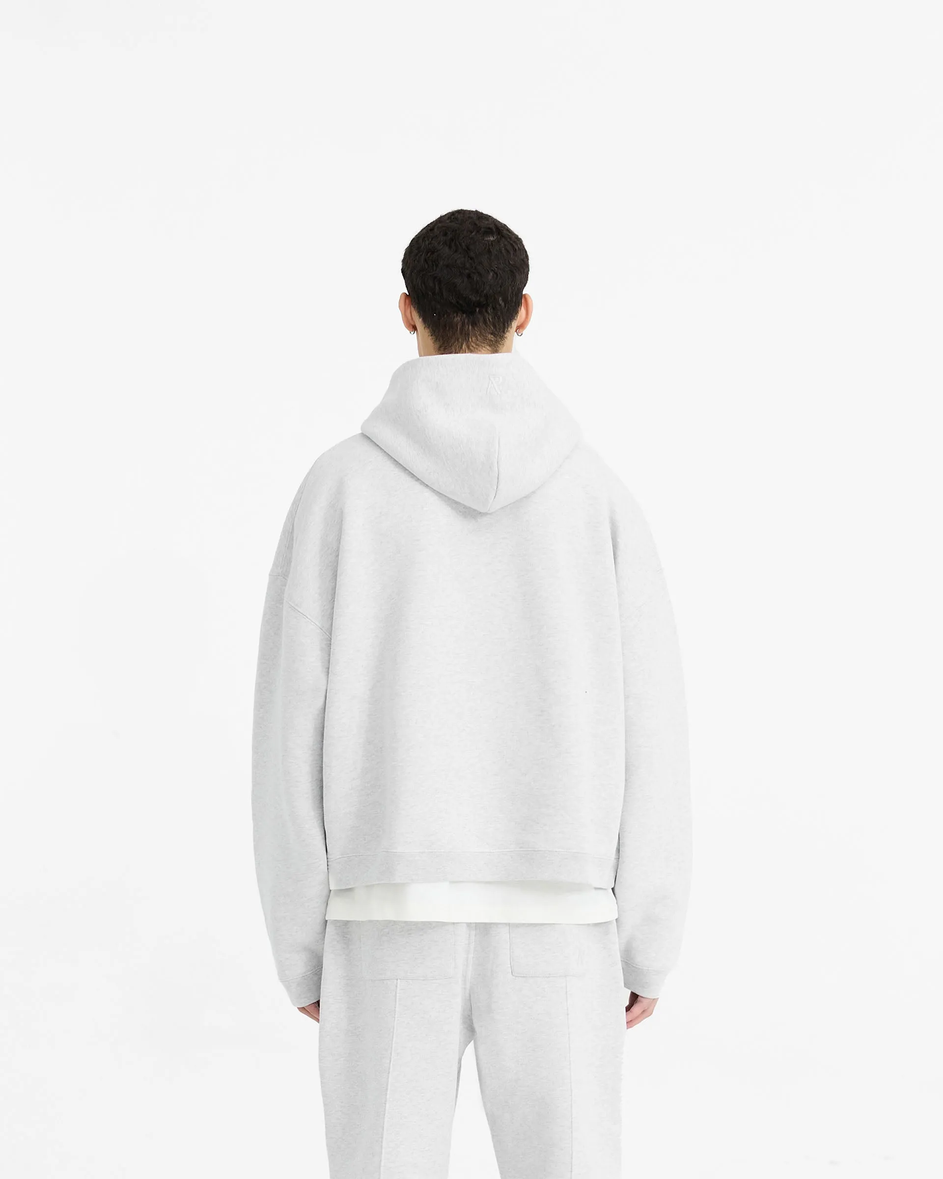 Initial Boxy Hoodie - Ice Grey Marl