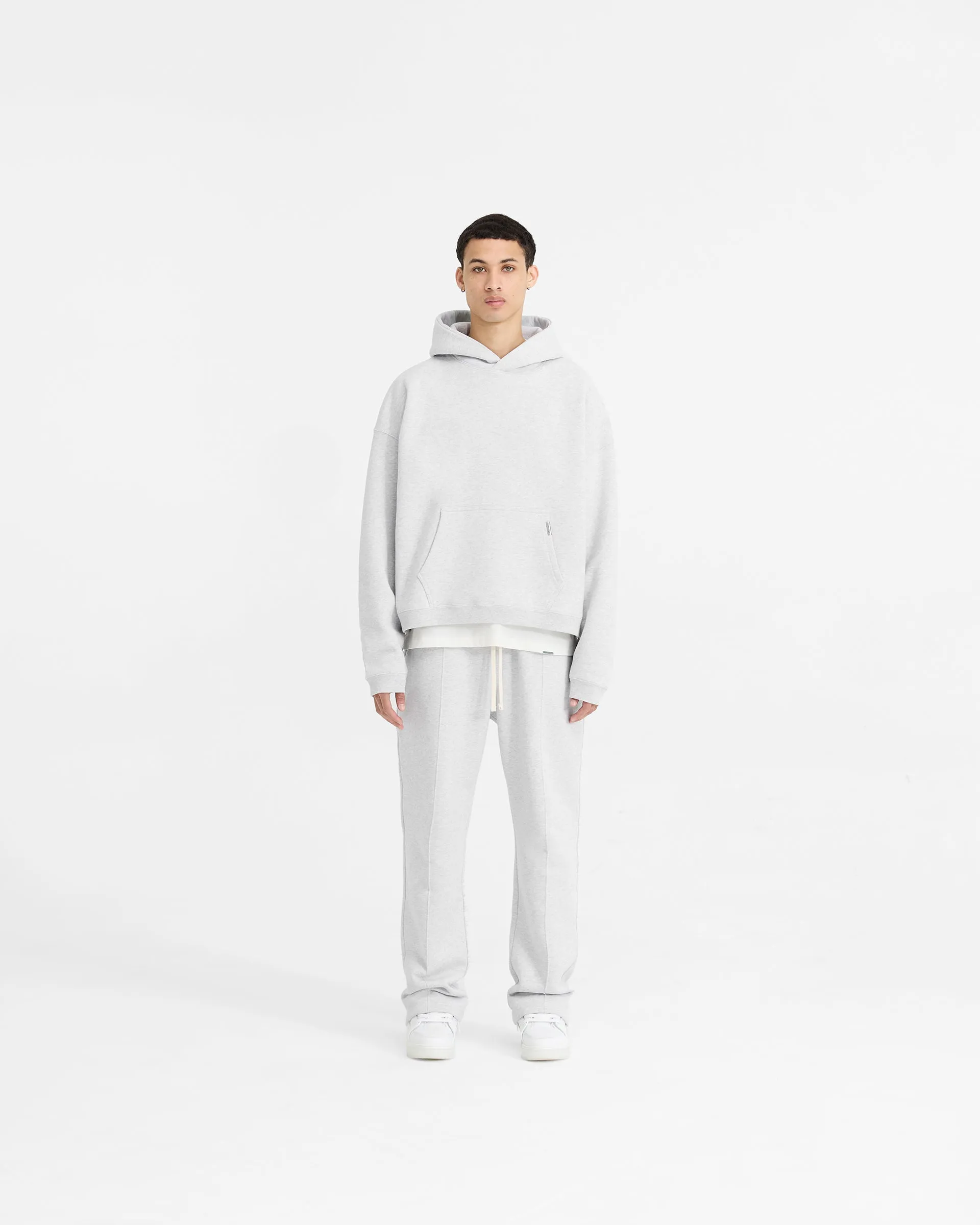 Initial Boxy Hoodie - Ice Grey Marl