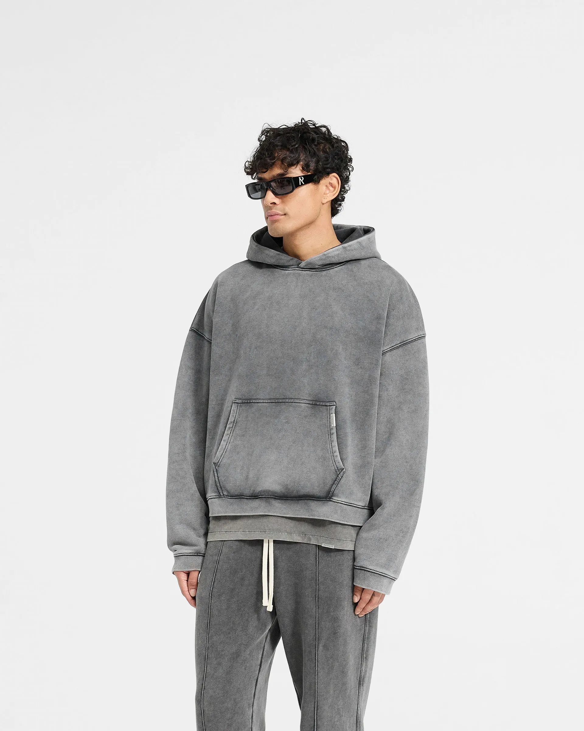 Initial Boxy Hoodie - Vintage Grey