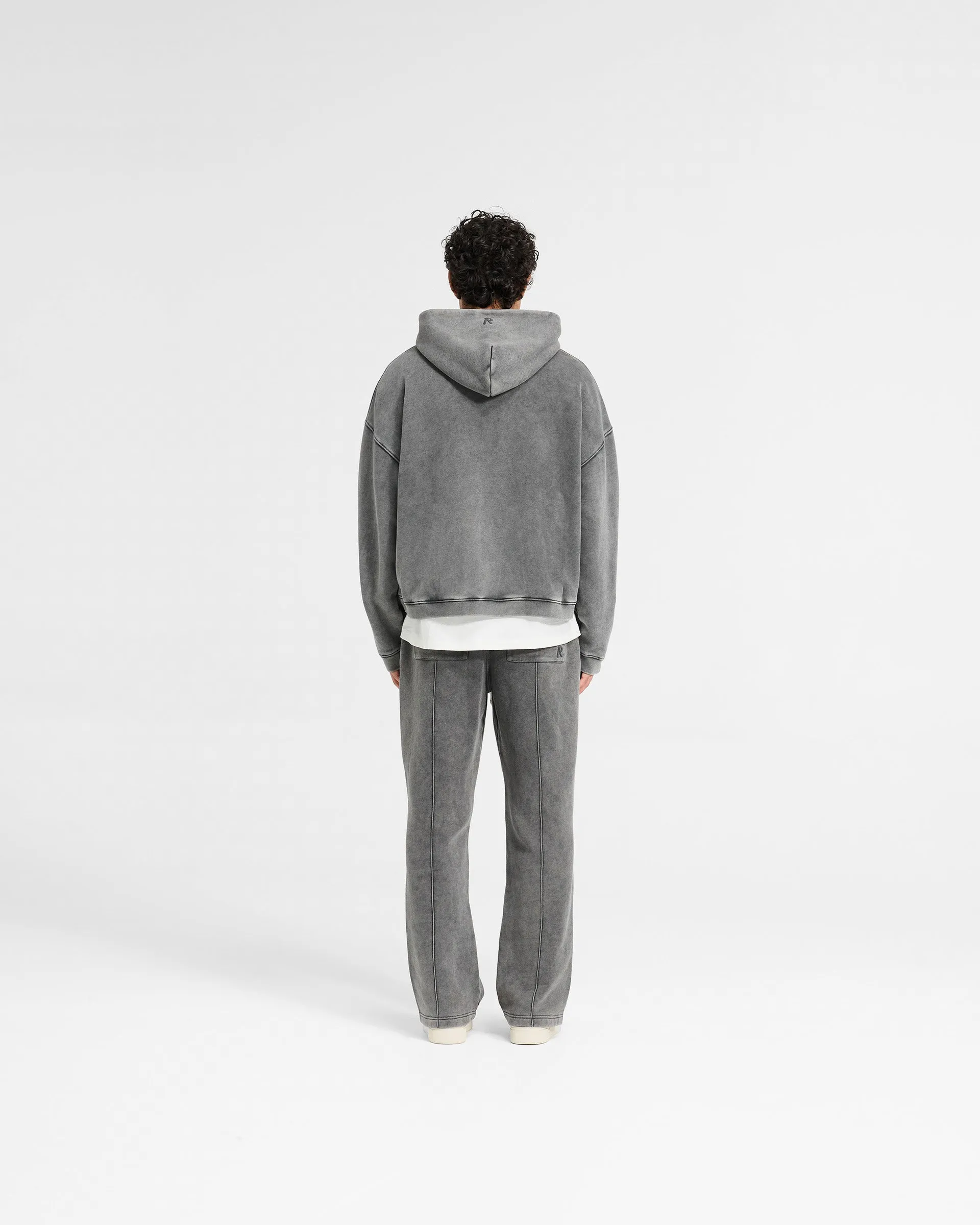 Initial Boxy Zip Through Hoodie - Vintage Grey