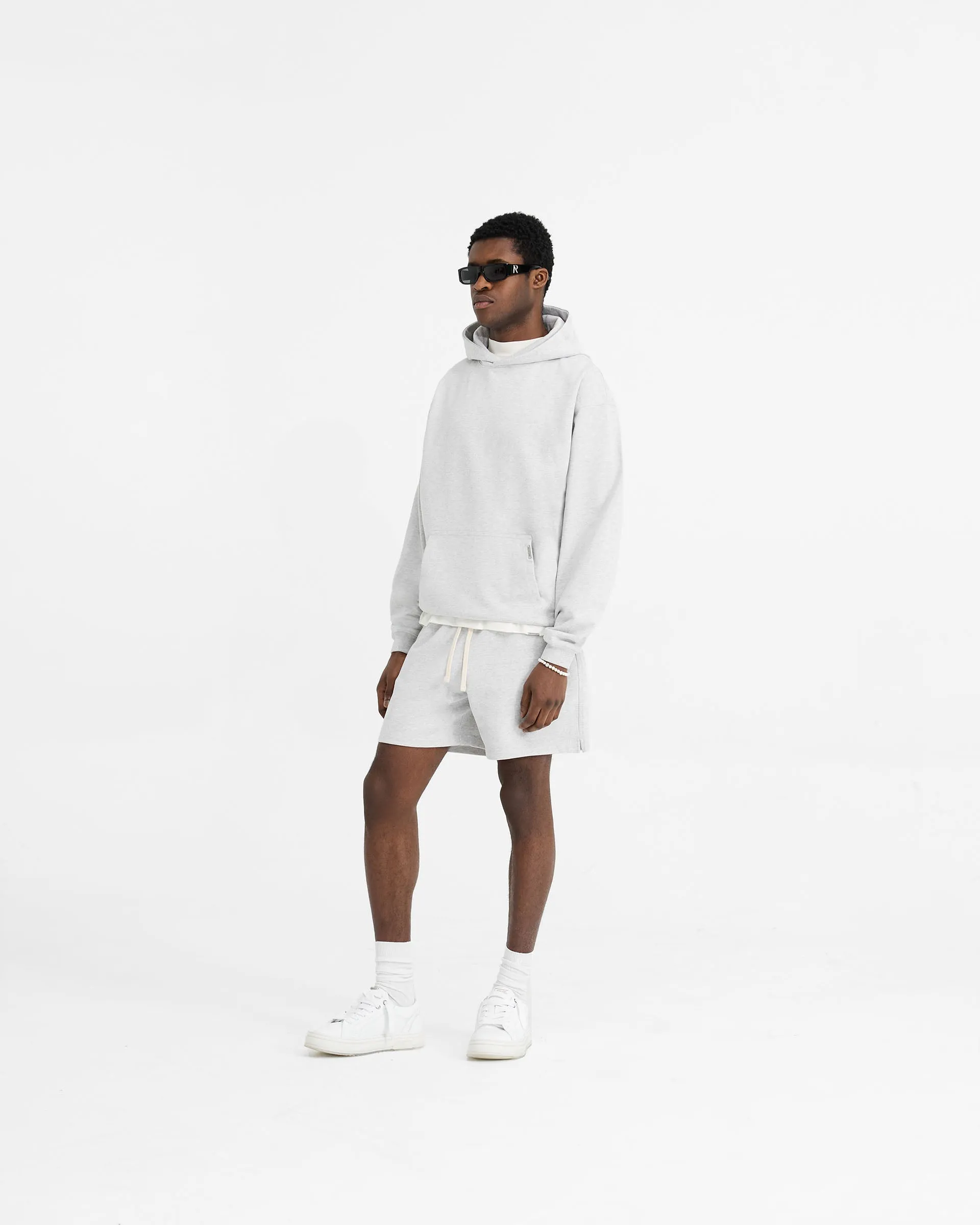 Initial Oversized Hoodie - Ice Grey Marl