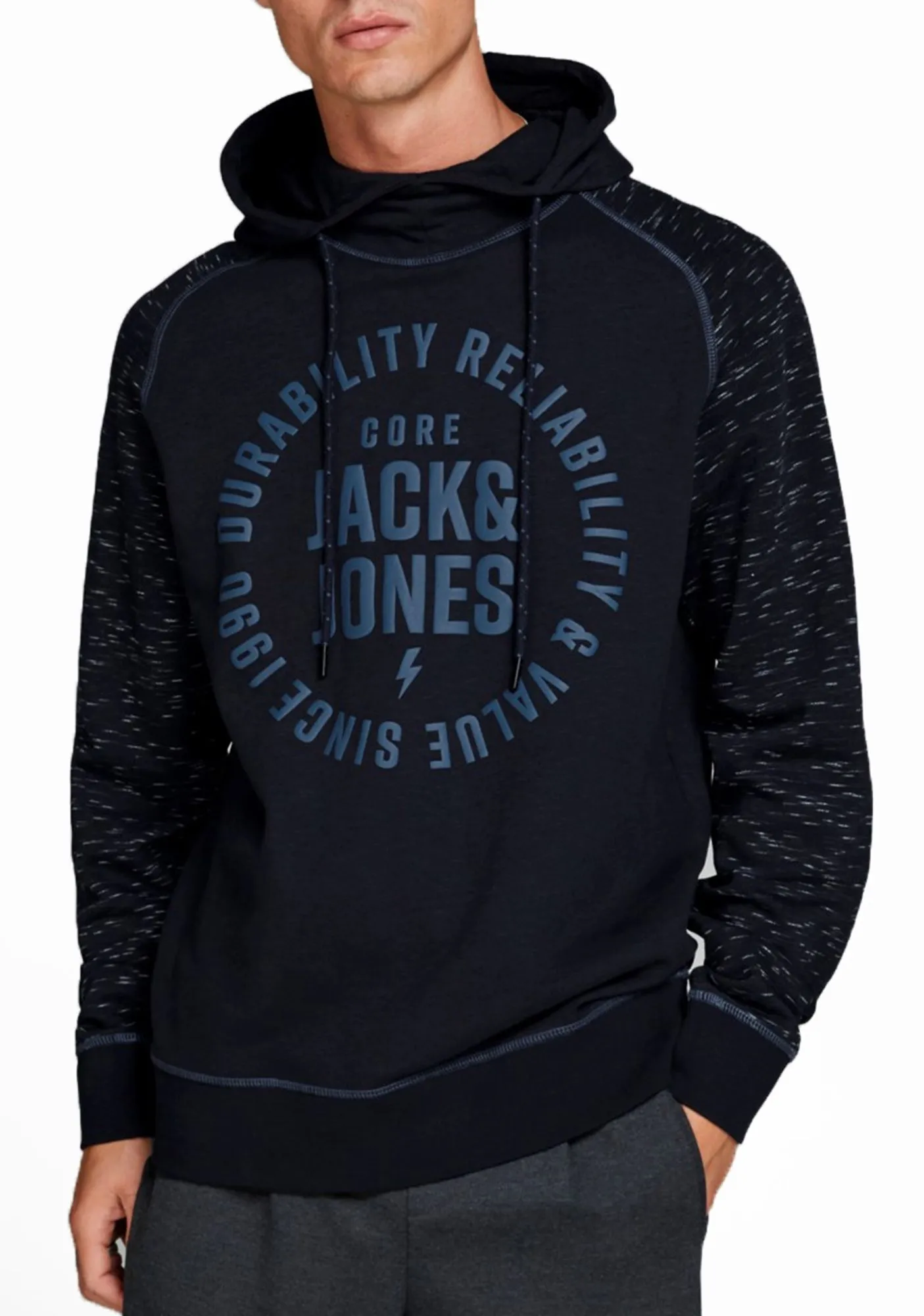 Jack & Jones Core Marko Overhead Print Hoodie Sky Captain