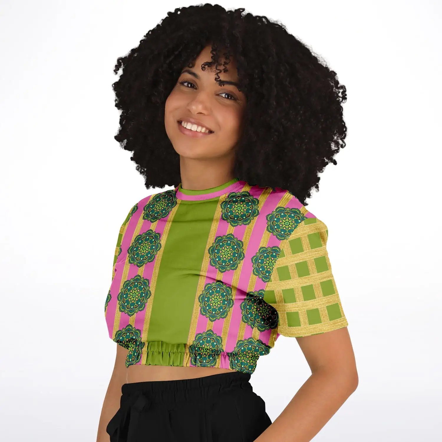 Jambalaya Deluxe Short Sleeve Cropped Eco-Poly Sweater