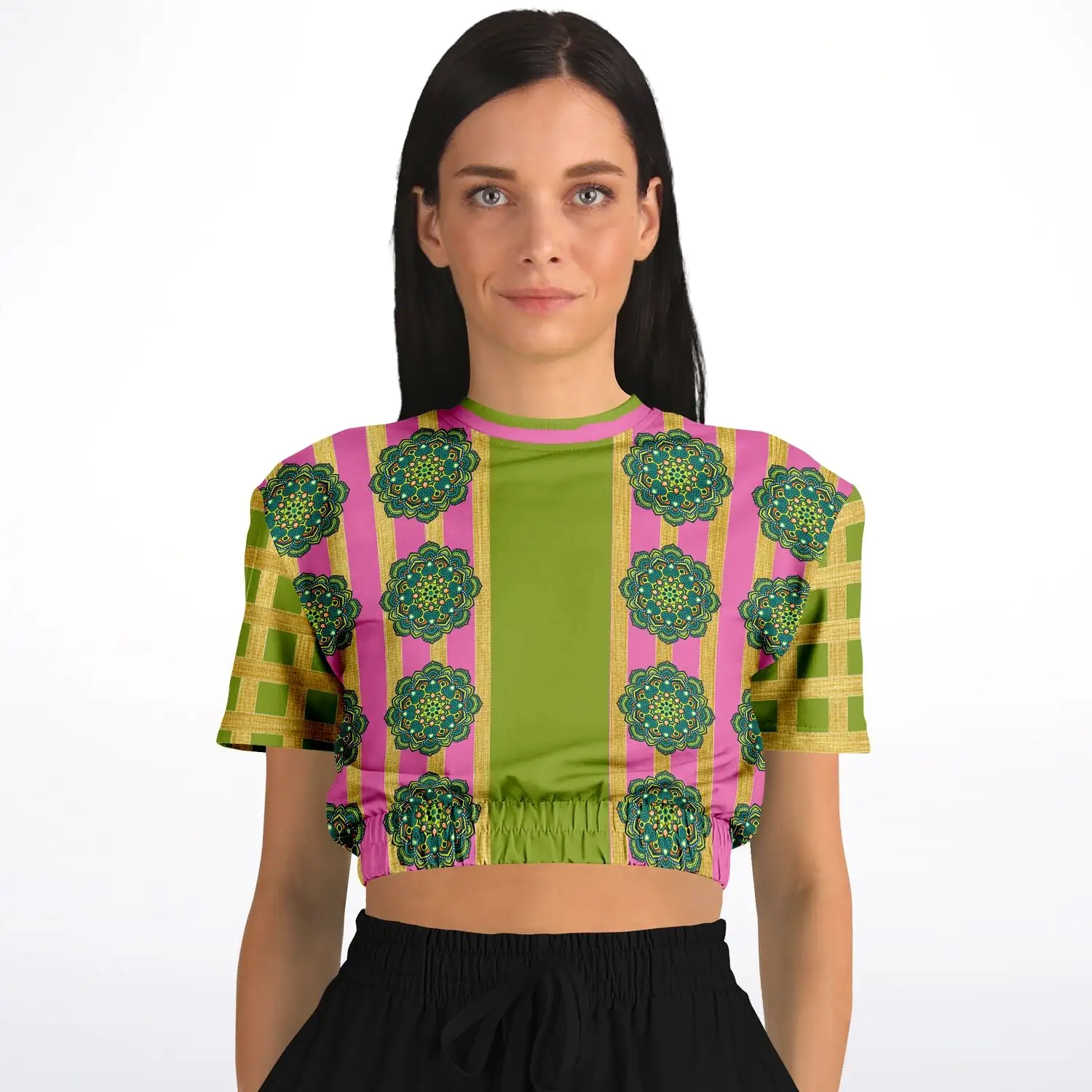 Jambalaya Deluxe Short Sleeve Cropped Eco-Poly Sweater