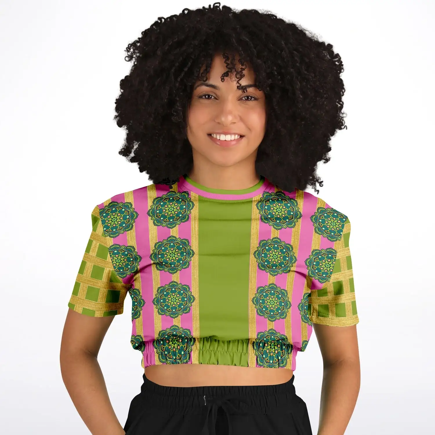 Jambalaya Deluxe Short Sleeve Cropped Eco-Poly Sweater