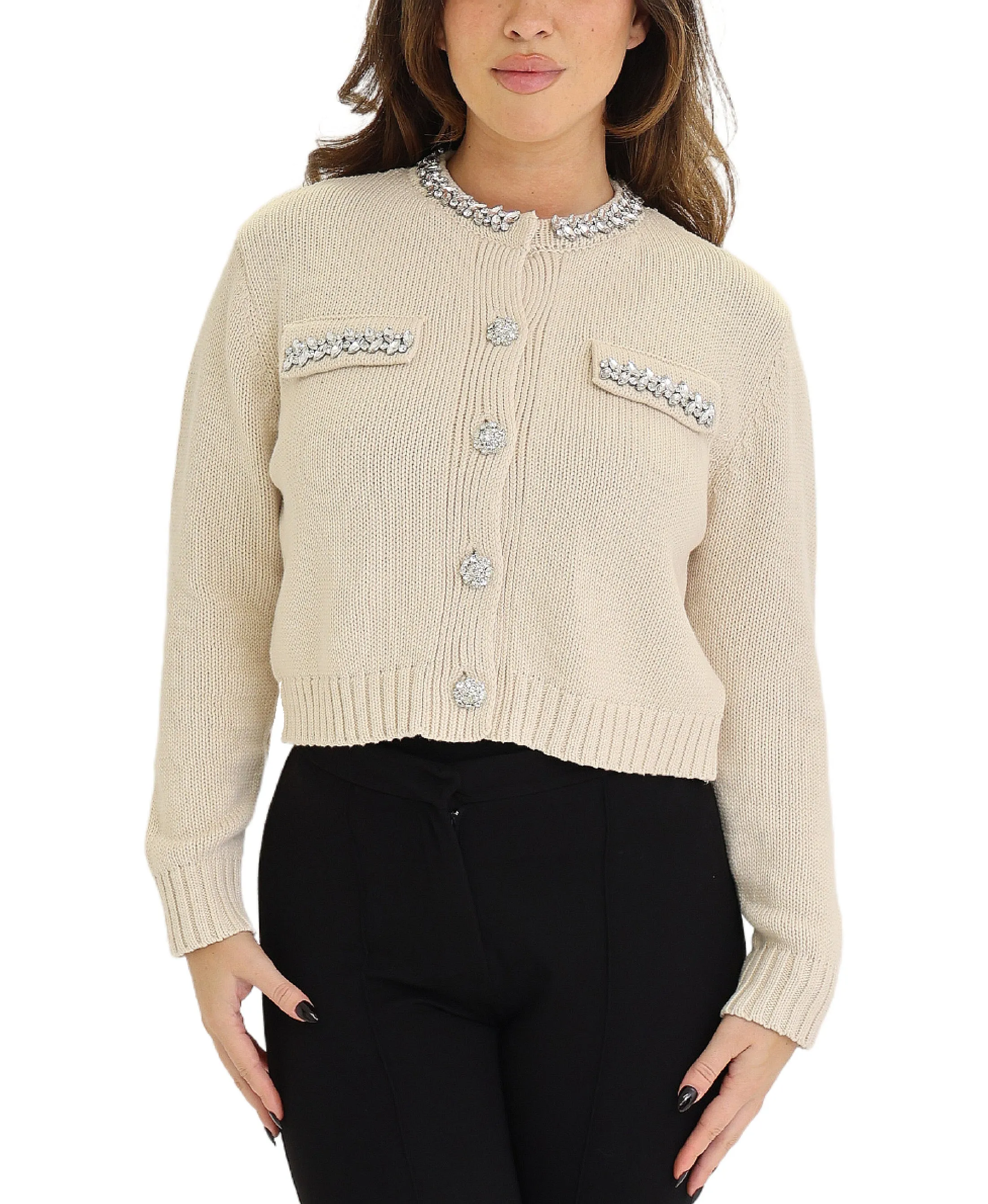 Jeweled Cardigan Sweater