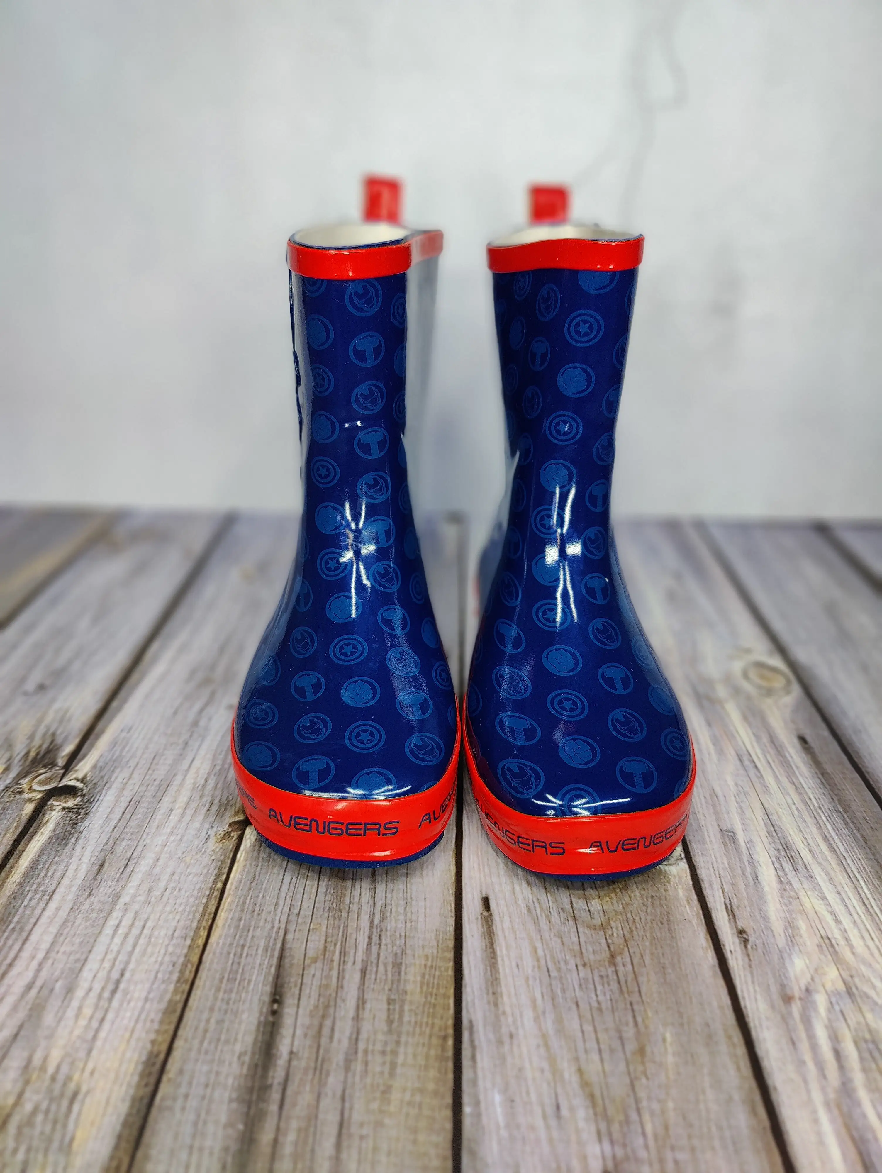 Kids Wellington Welly Boots Avengers Blue/Red Boys/Girls 10-2.5