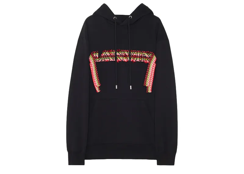 Lanvin Hoodie Black Red Contrast Rope