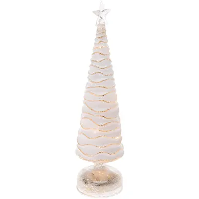 LED Large Glass Champagne & White Tree