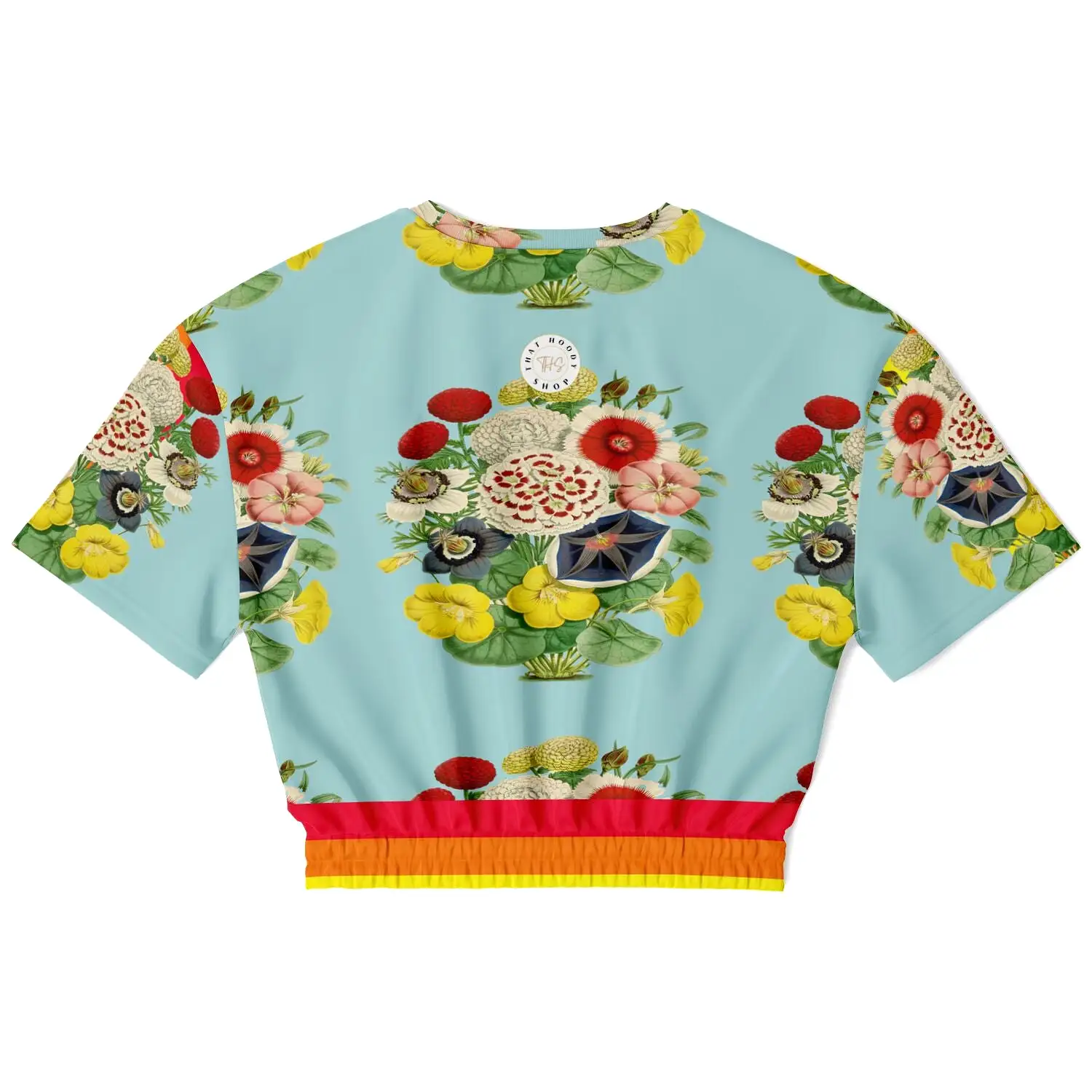 Life in Technicolor Short Sleeve Cropped Eco-Poly Sweater