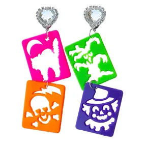 Lisa Frank 90's Halloween Stencil Charm Earrings