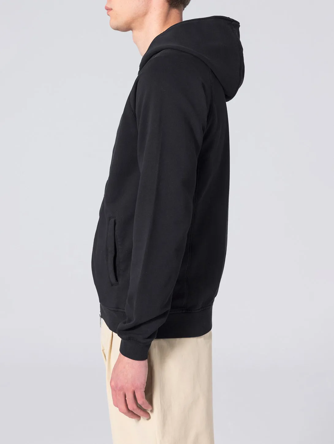 Long Sleeve Zip Hoodie - Caviar