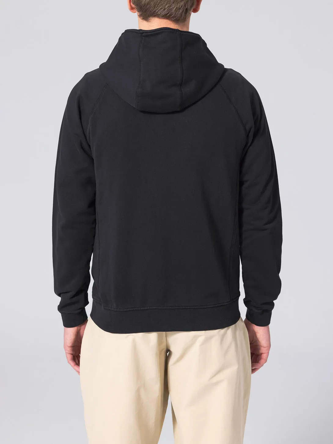 Long Sleeve Zip Hoodie - Caviar