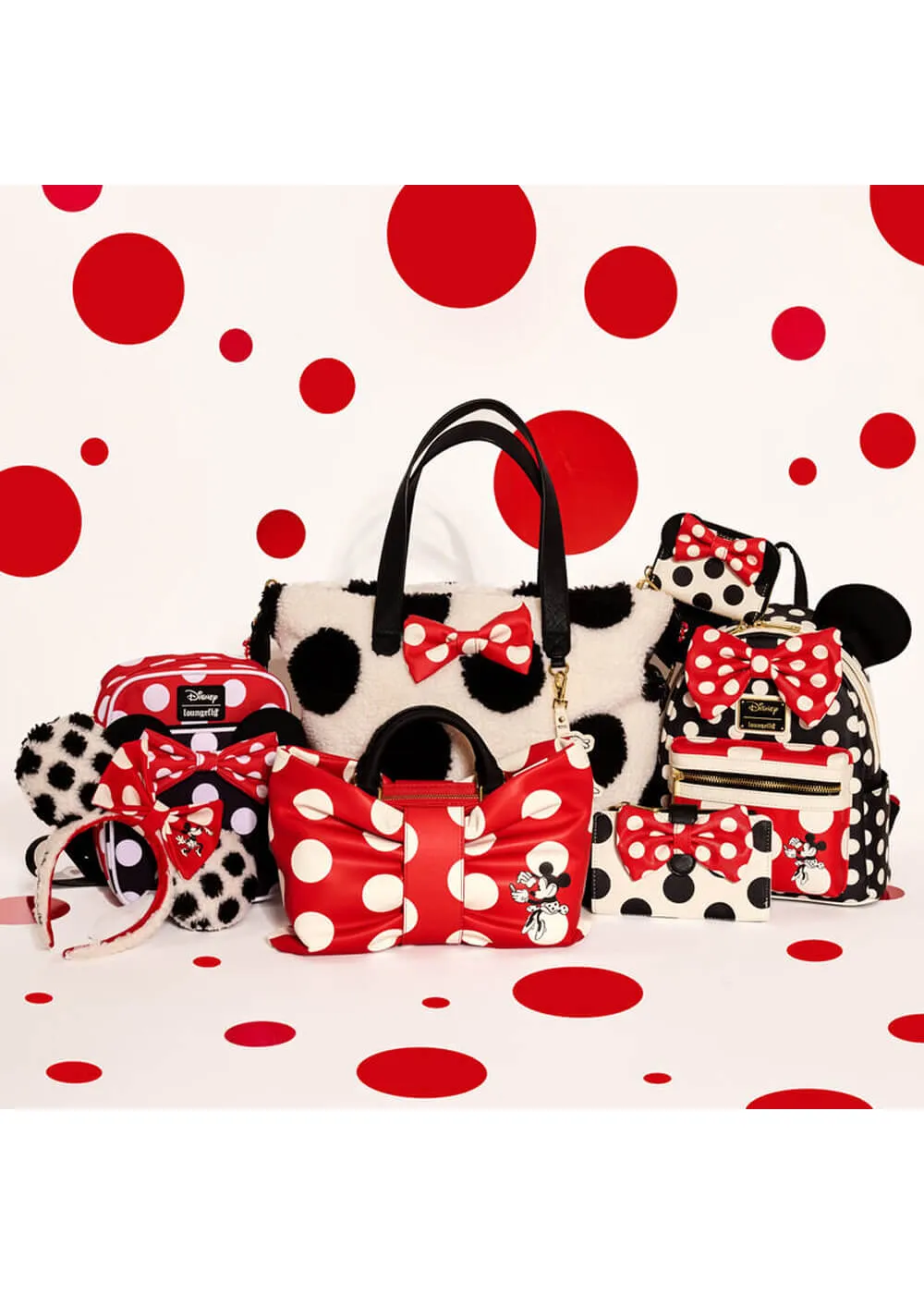 Loungefly Disney Minnie Rocks the Dots Classic Backpack Black Red