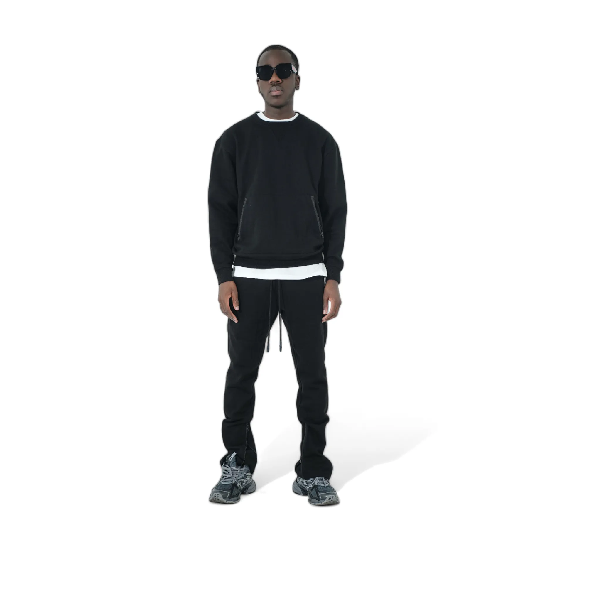 Lux Blanco Crew Neck : Black