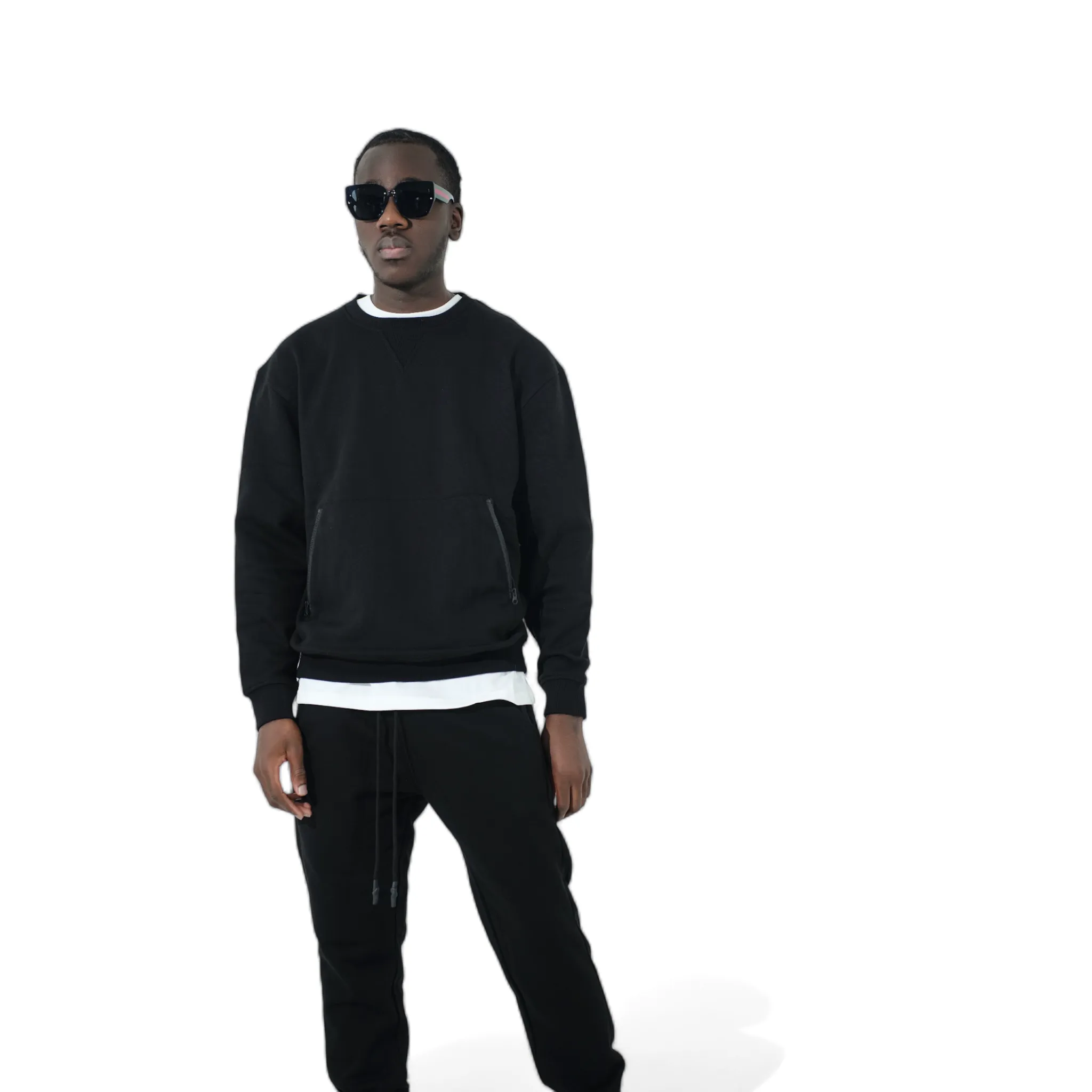 Lux Blanco Crew Neck : Black