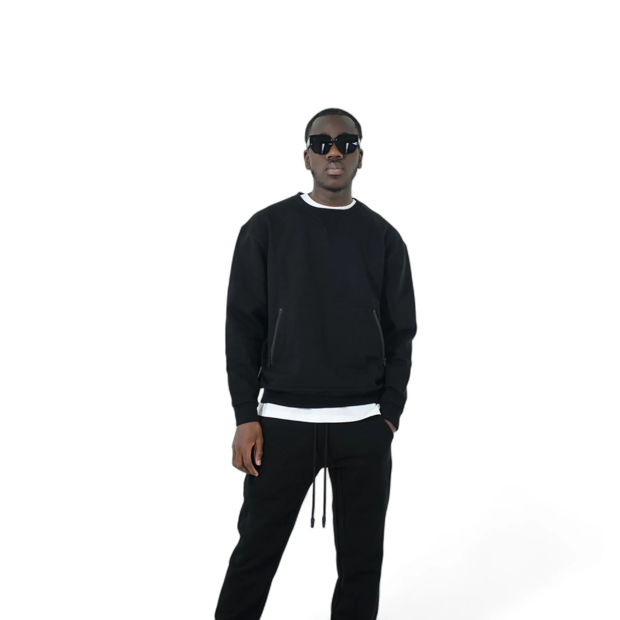 Lux Blanco Crew Neck : Black