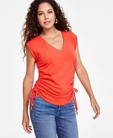 Macy's I.n.c. International Concepts Women's Side-Tie V-Neck Top, Created for Macy's