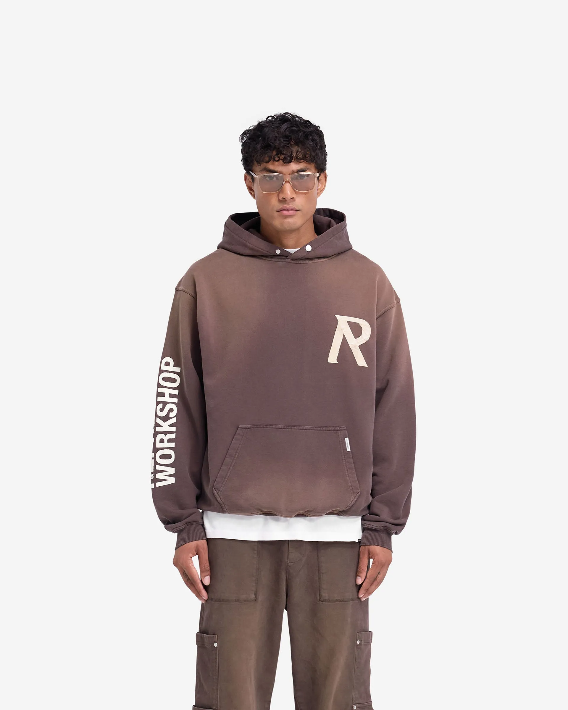 Masking Tape Initial Hoodie - Cedar