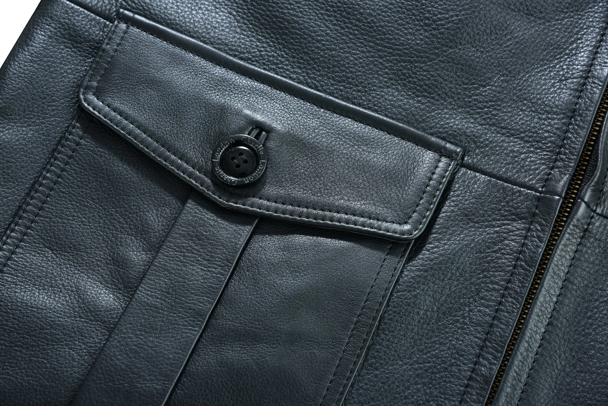 Men's Black Leather Coat: Aberdeen