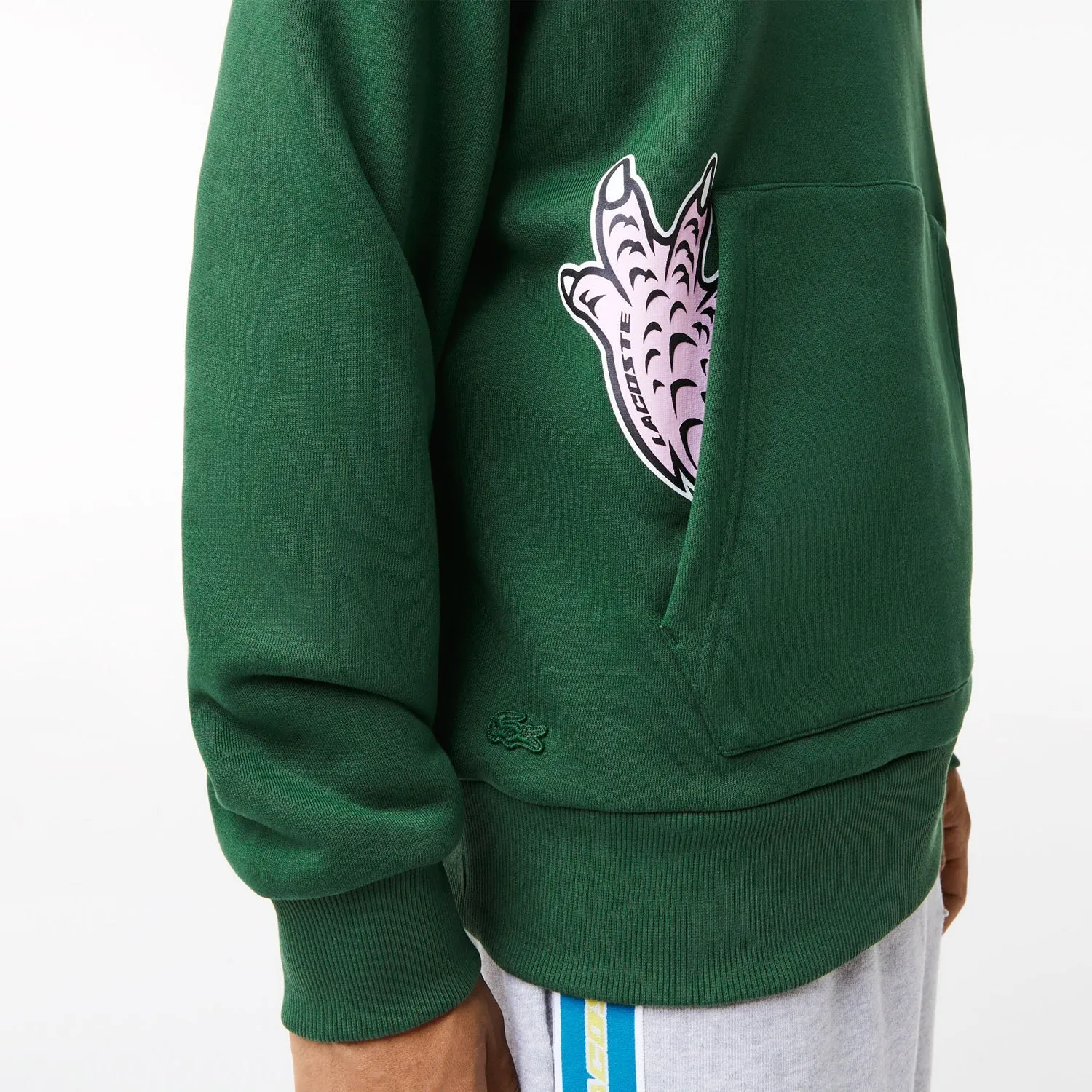 Men's Lacoste Print Hoodie - Green