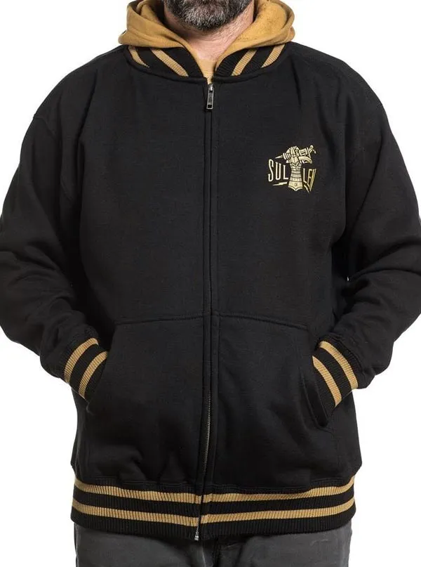 Men's Letterman Hoodie (Black/Mustard)