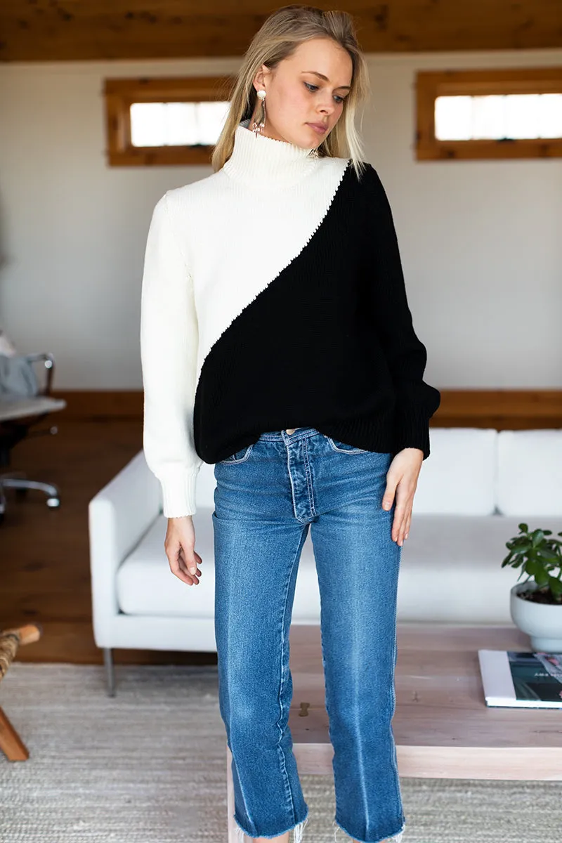 Mila Sweater - Black + Ivory