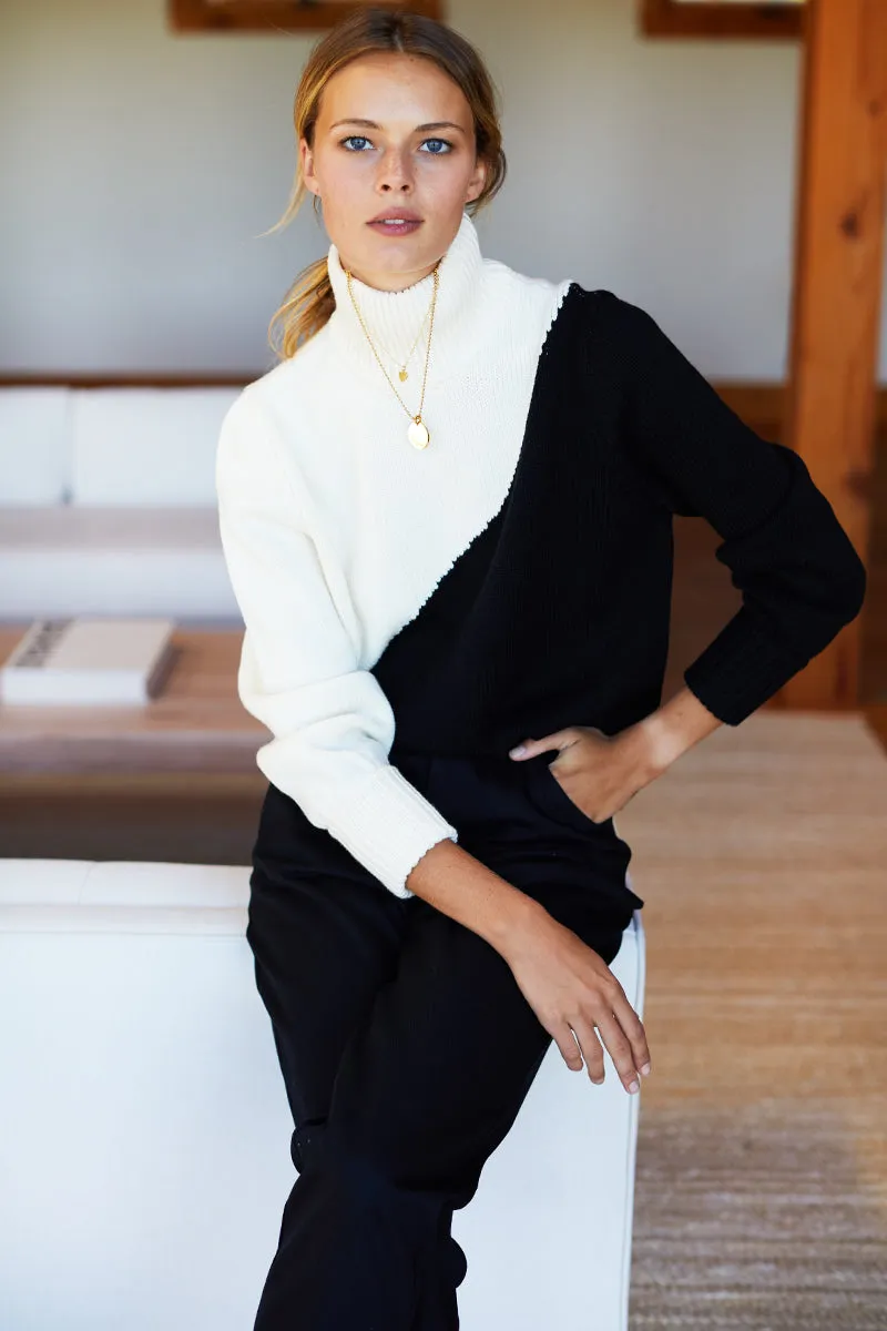 Mila Sweater - Black + Ivory