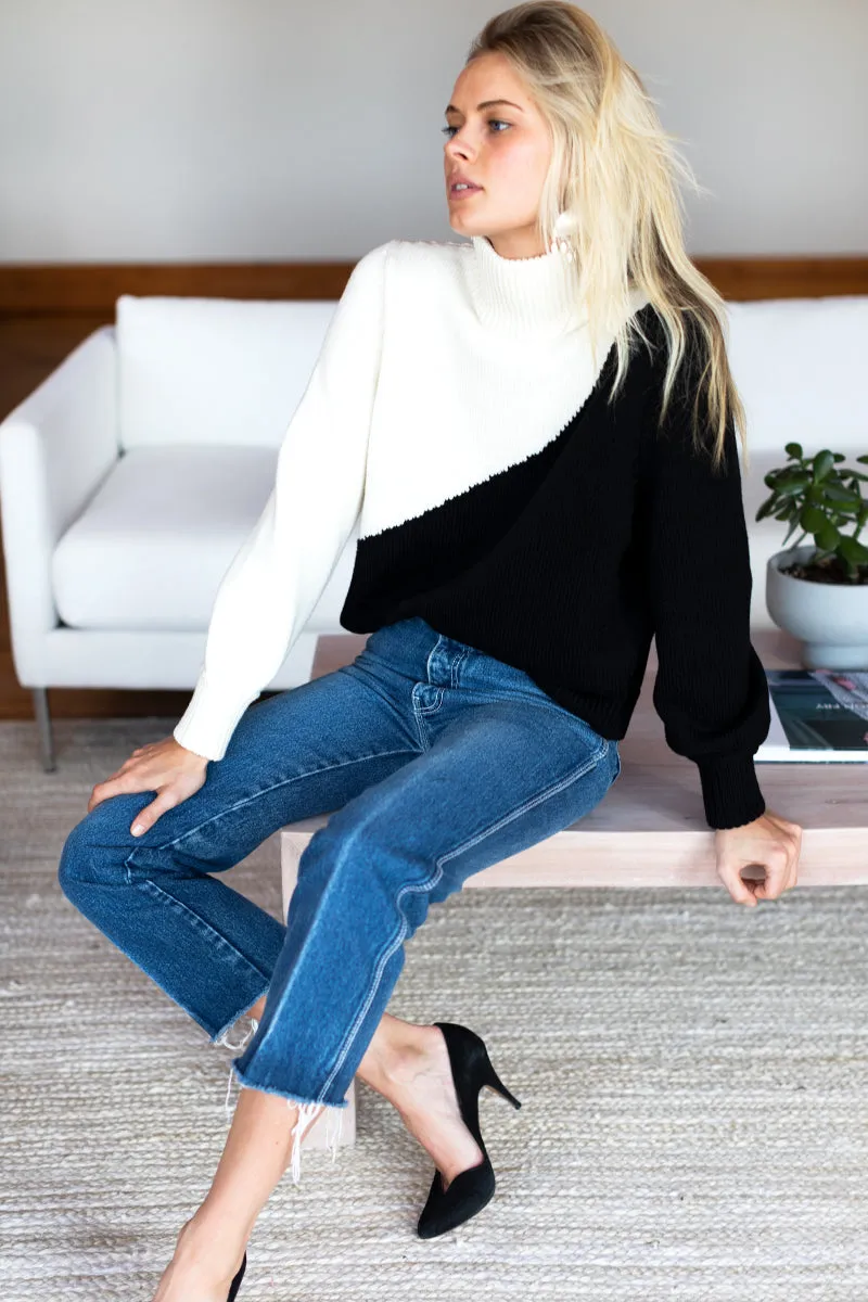 Mila Sweater - Black + Ivory