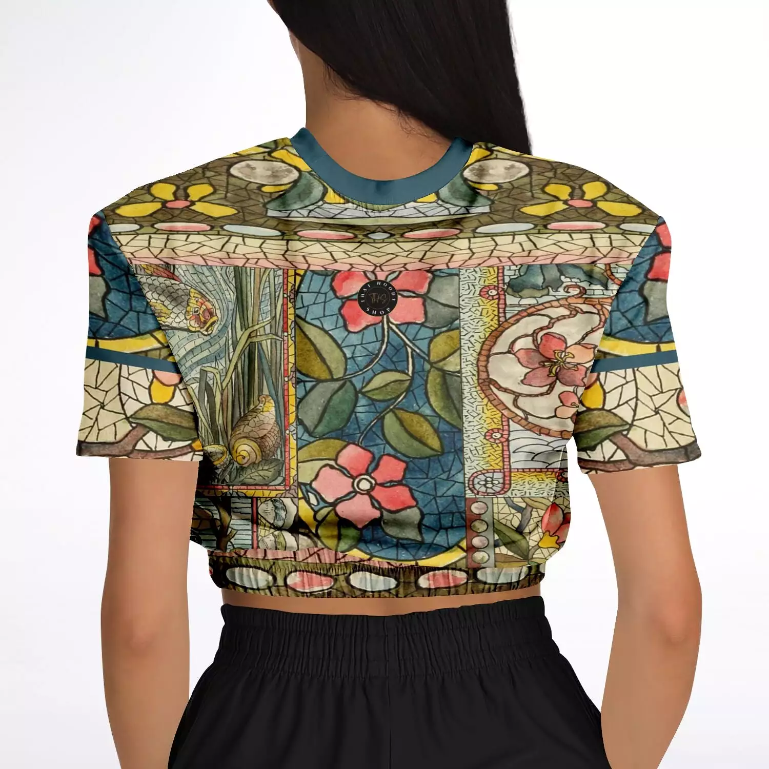 My Mosaic Life Short Sleeve Cropped Eco-Poly Sweater