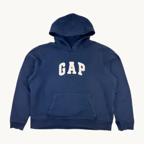 Navy Blue 90s GAP Spellout Hoodie Sweatshirt (M)