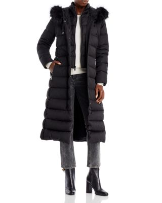 Nelly Faux Fur Trim Hooded Puffer Coat