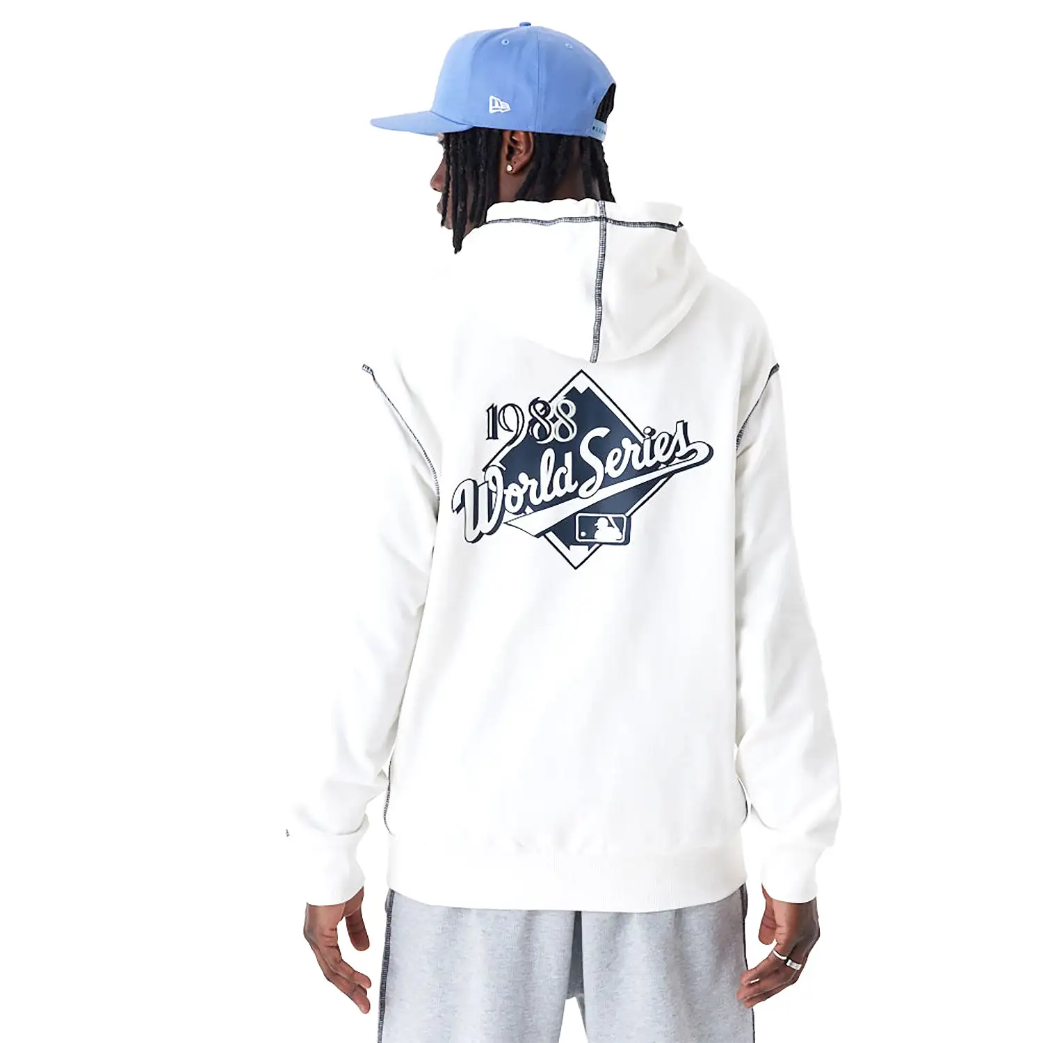 NEW ERA LA Dodgers MLB World Series Off White Oversized Pullover Hoodie