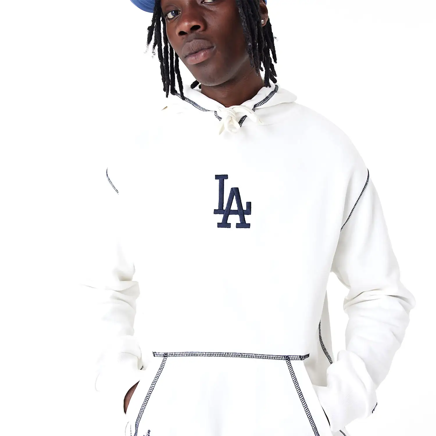 NEW ERA LA Dodgers MLB World Series Off White Oversized Pullover Hoodie