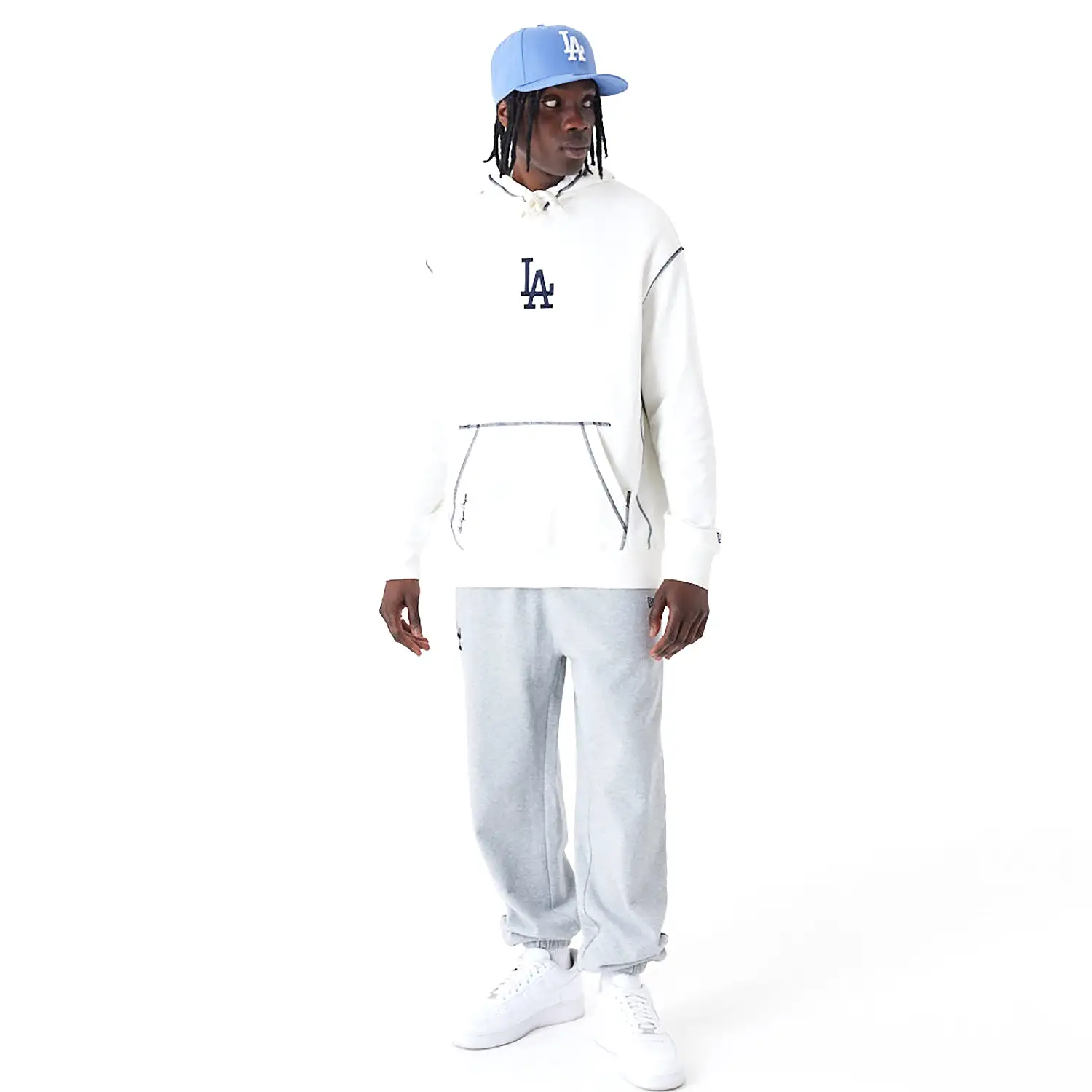 NEW ERA LA Dodgers MLB World Series Off White Oversized Pullover Hoodie