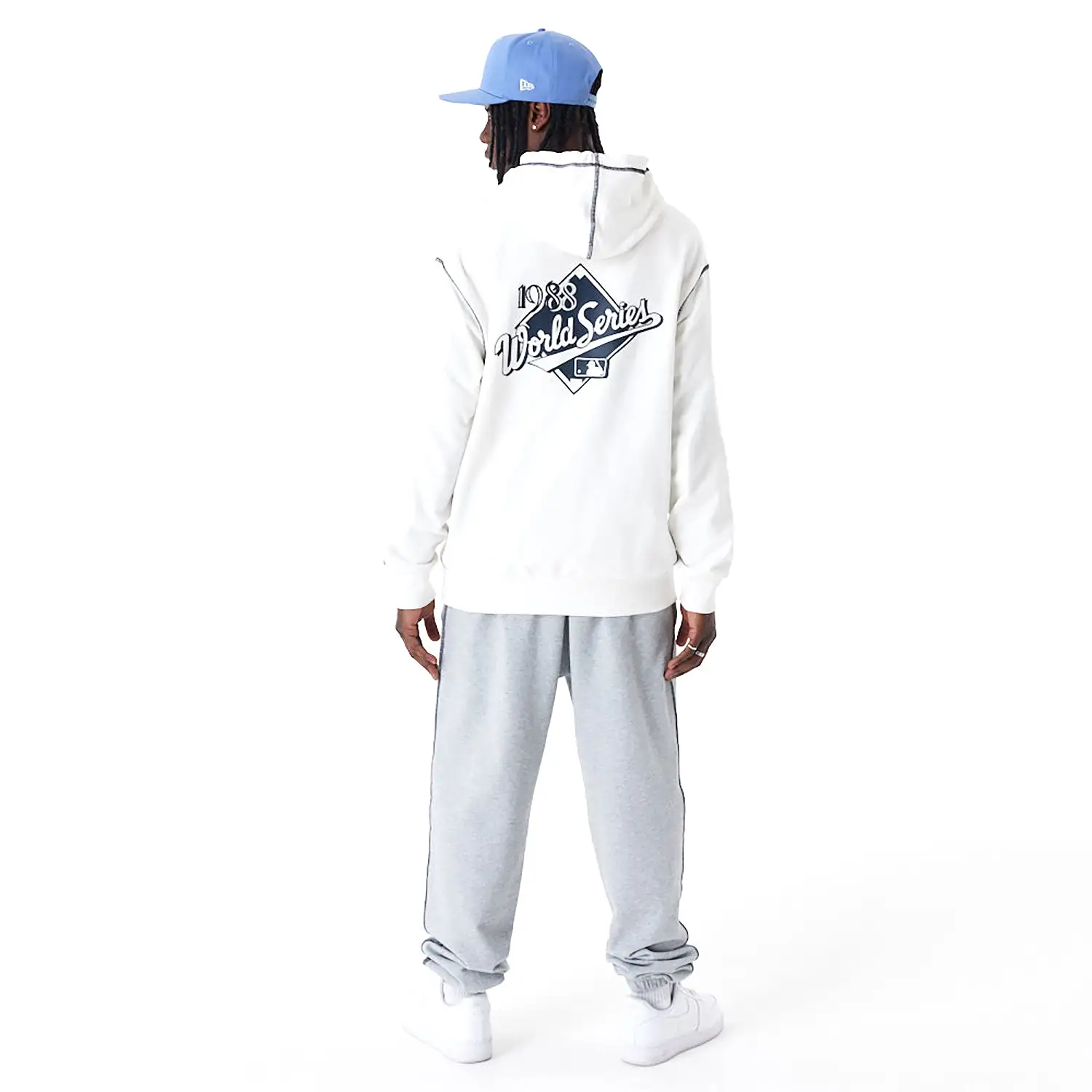 NEW ERA LA Dodgers MLB World Series Off White Oversized Pullover Hoodie