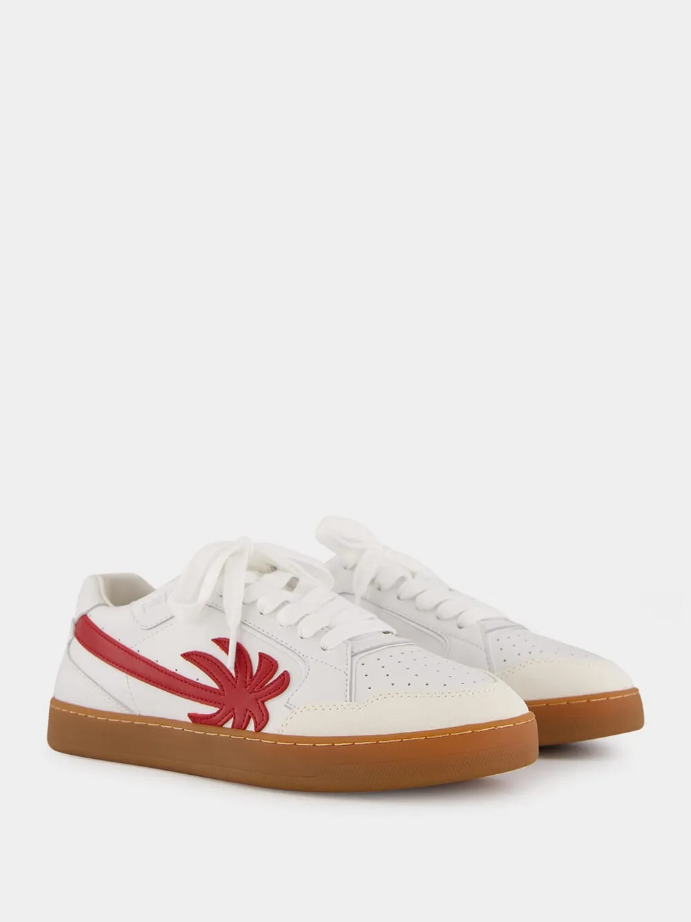 New Palm 1 White and Red Sneakers