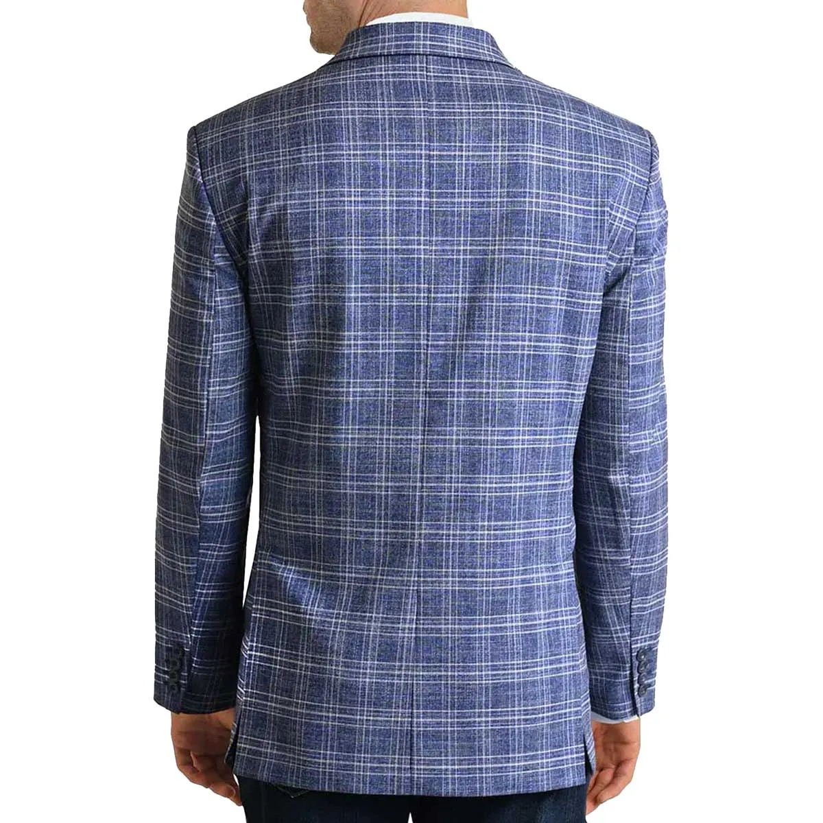 Panhandle Slim Mens Blue Plaid Sports Coat