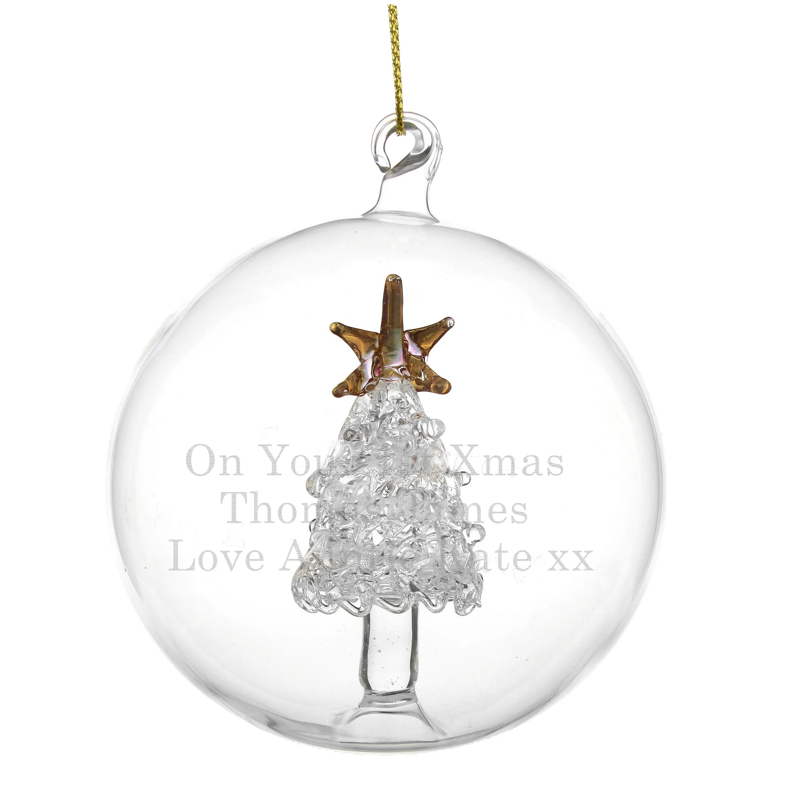 Personalised Glass Christmas Tree Bauble