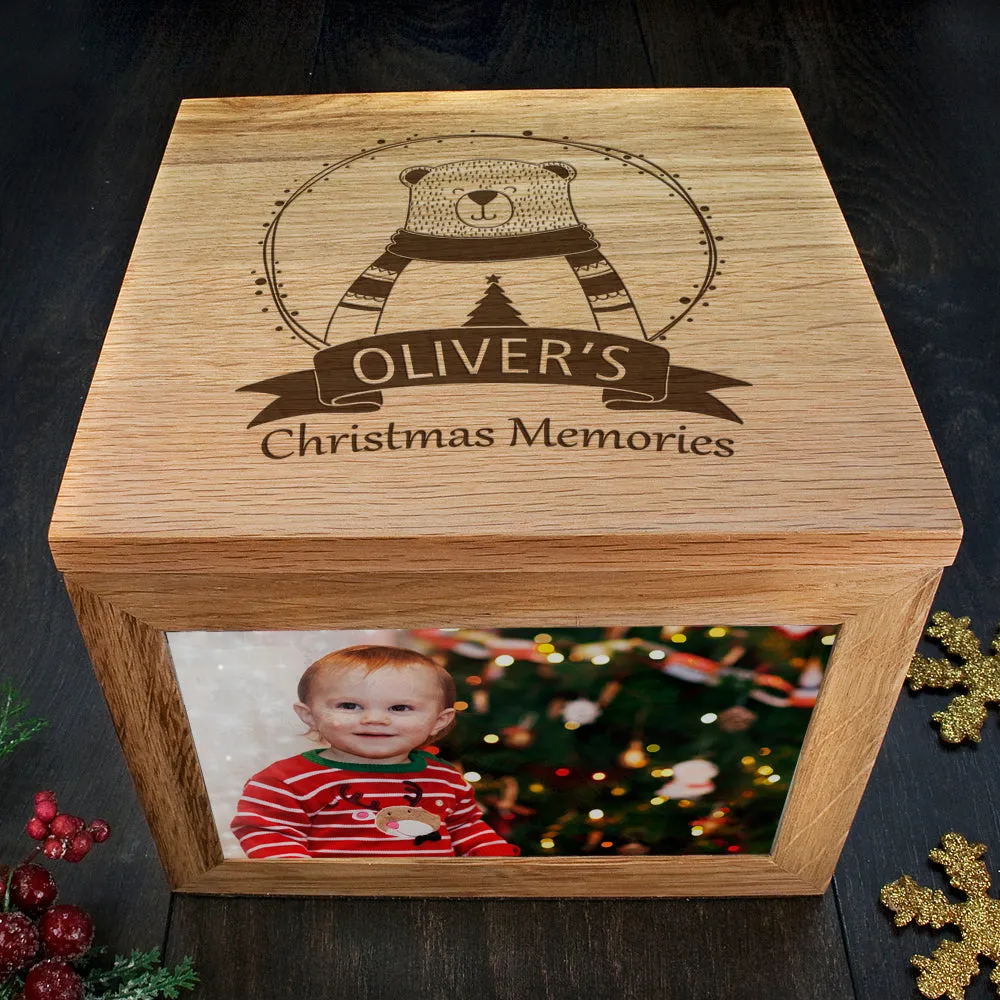 Personalised Polar Bear Christmas Memory Box