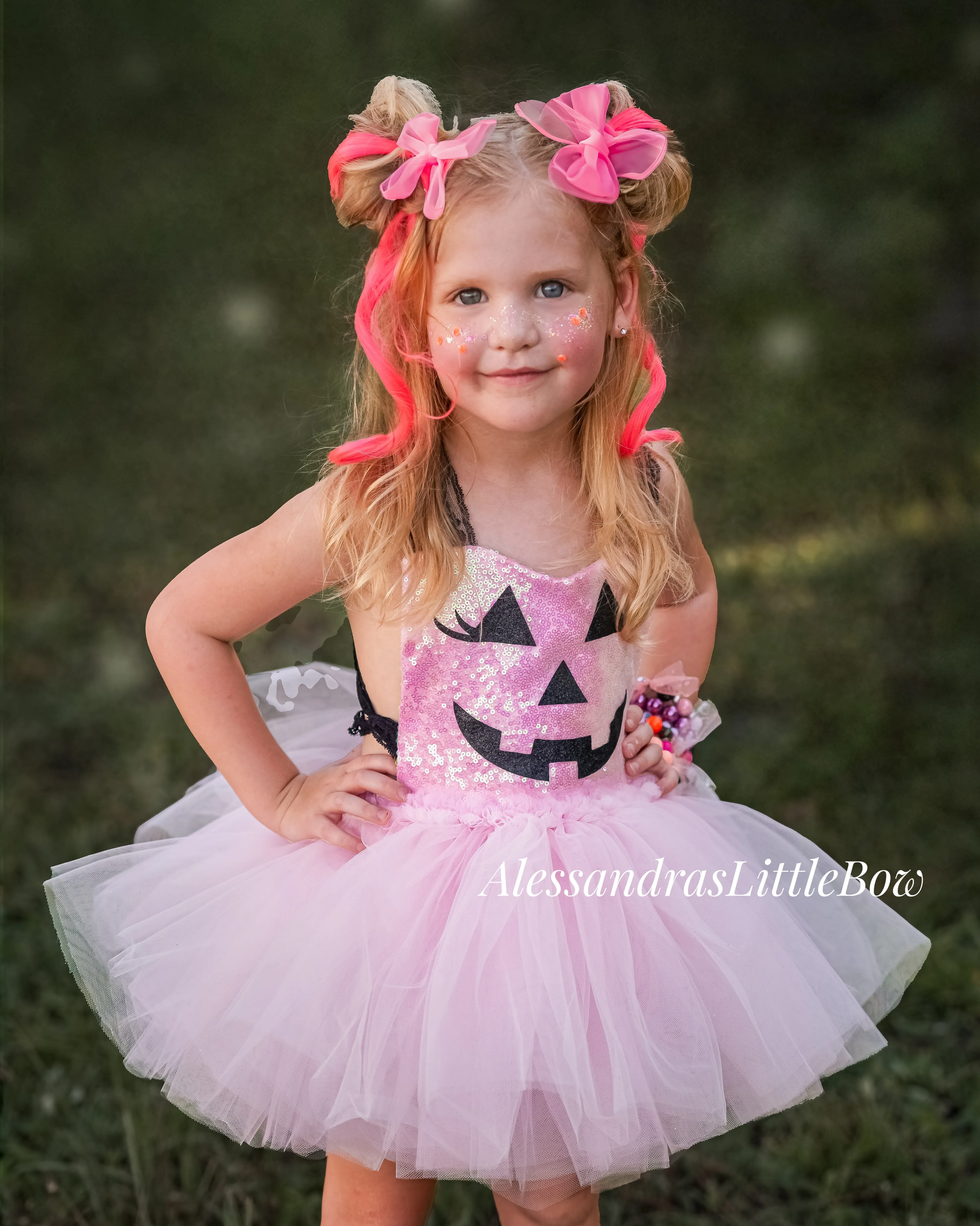 Pink Pumpkin Tutu Romper