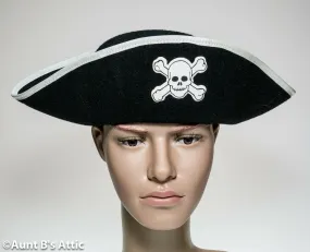 Pirate Skull and Crossbones Costume Hat, Black, Child