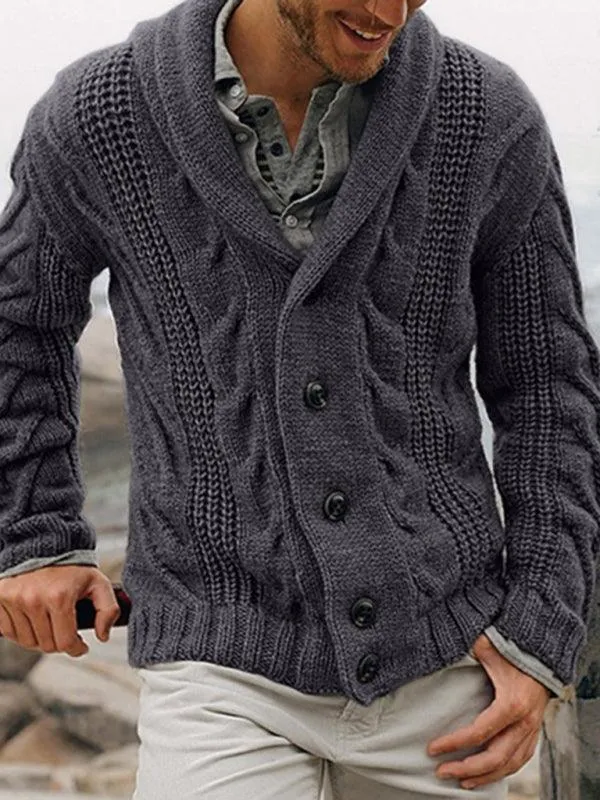 Plus Size Men Cardigan Sweater