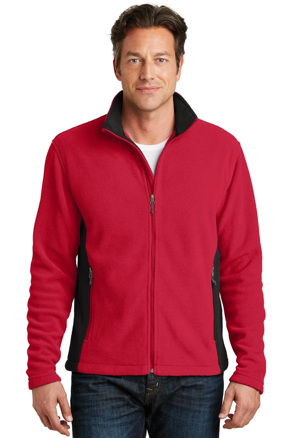 Port Authority Colorblock Value Fleece Jacket F216 Rich Red/ Black