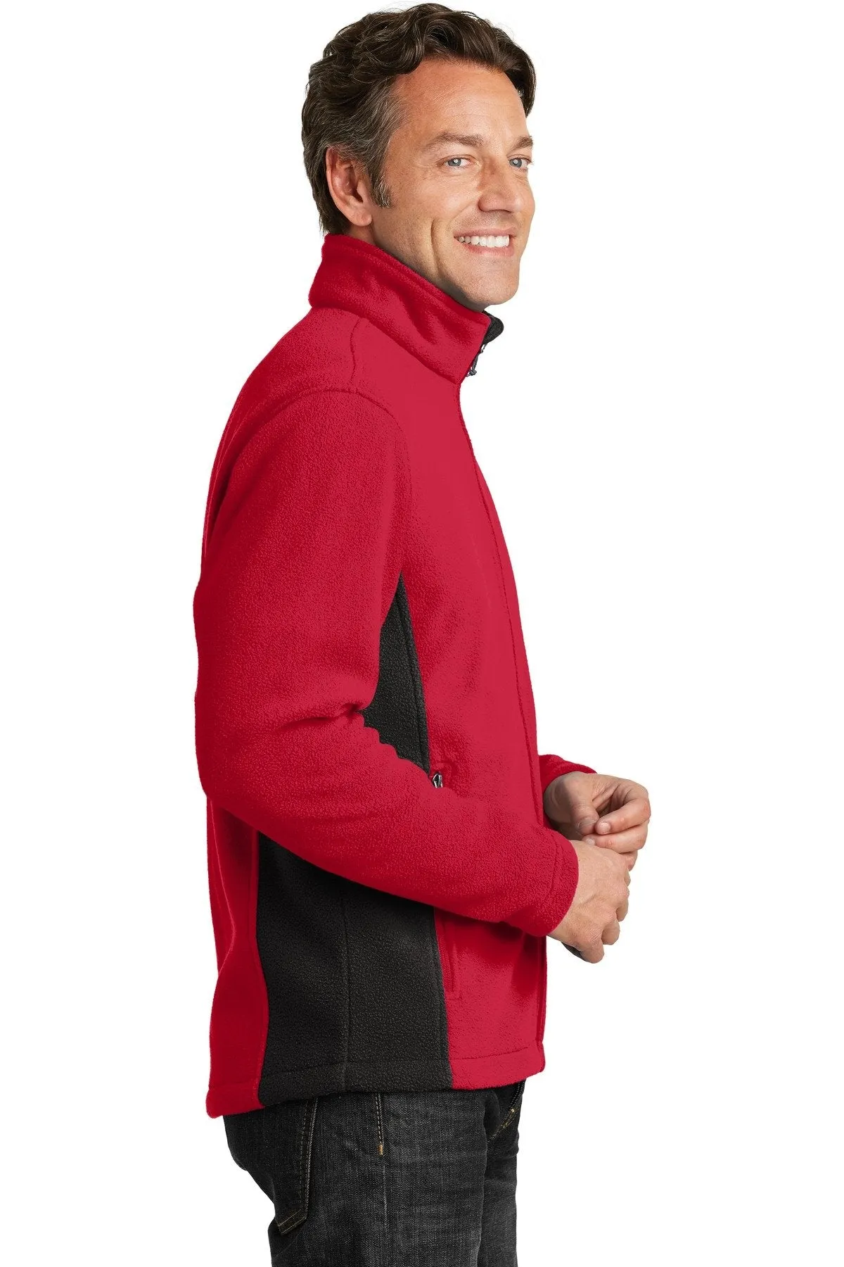 Port Authority Colorblock Value Fleece Jacket F216 Rich Red/ Black