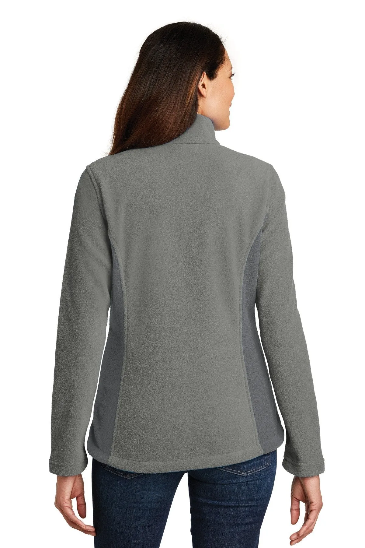 Port Authority Ladies Colorblock Value Fleece Jacket L216 Deep Smoke/ Battleship Grey