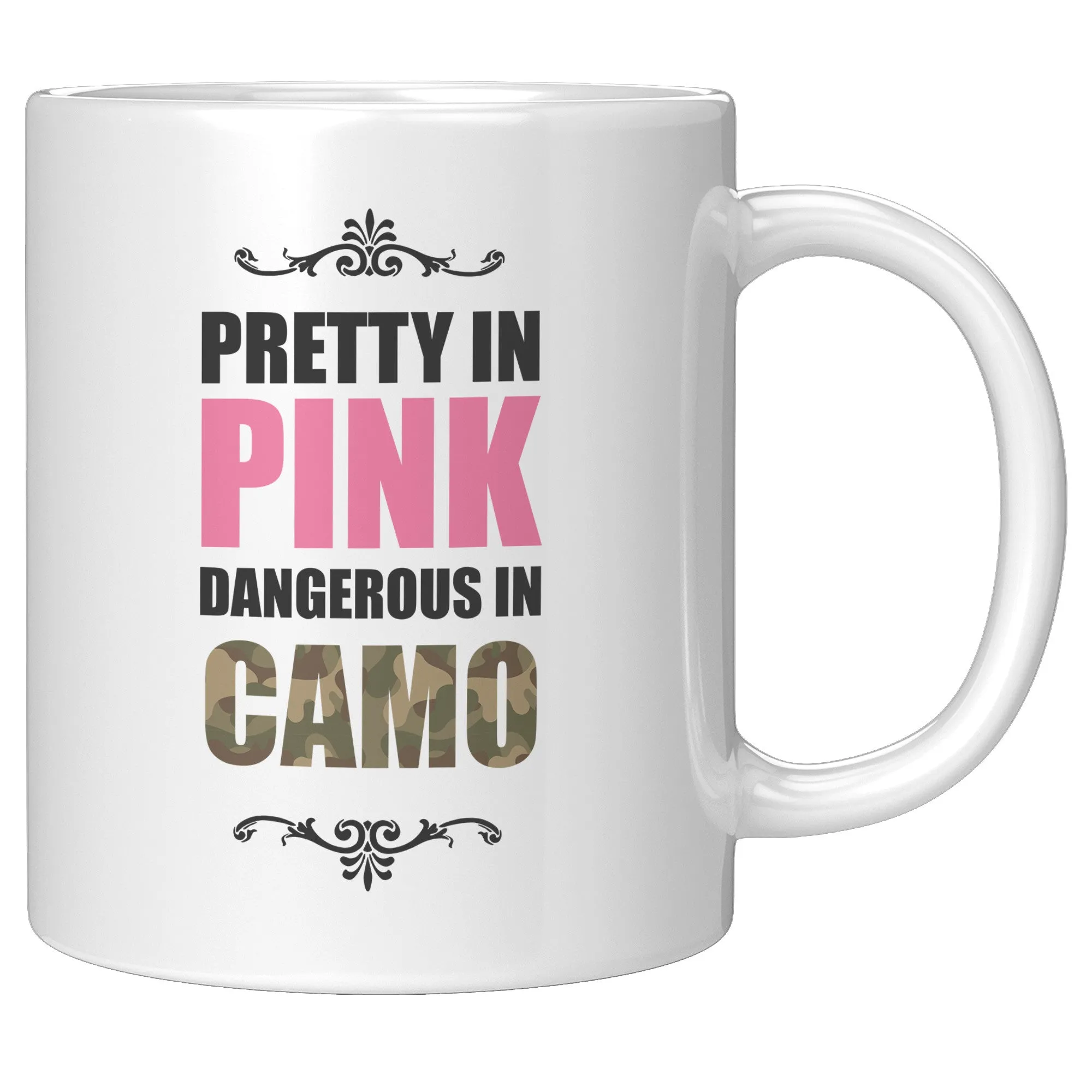 Pretty In Pink Dangerous In Camo Ceramic Mug