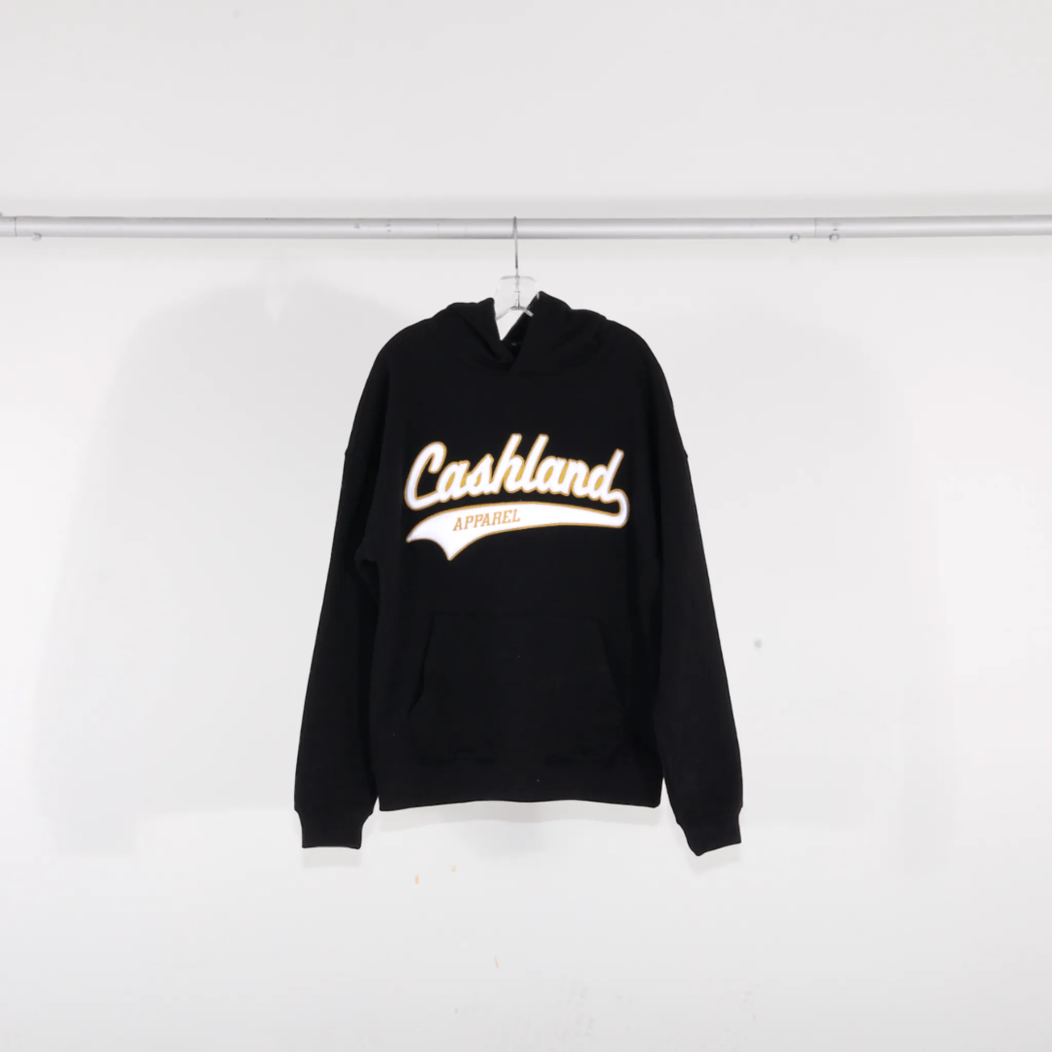 Pro-Script Pull Over Hooded Sweatshirt : BLACK with Gold and White