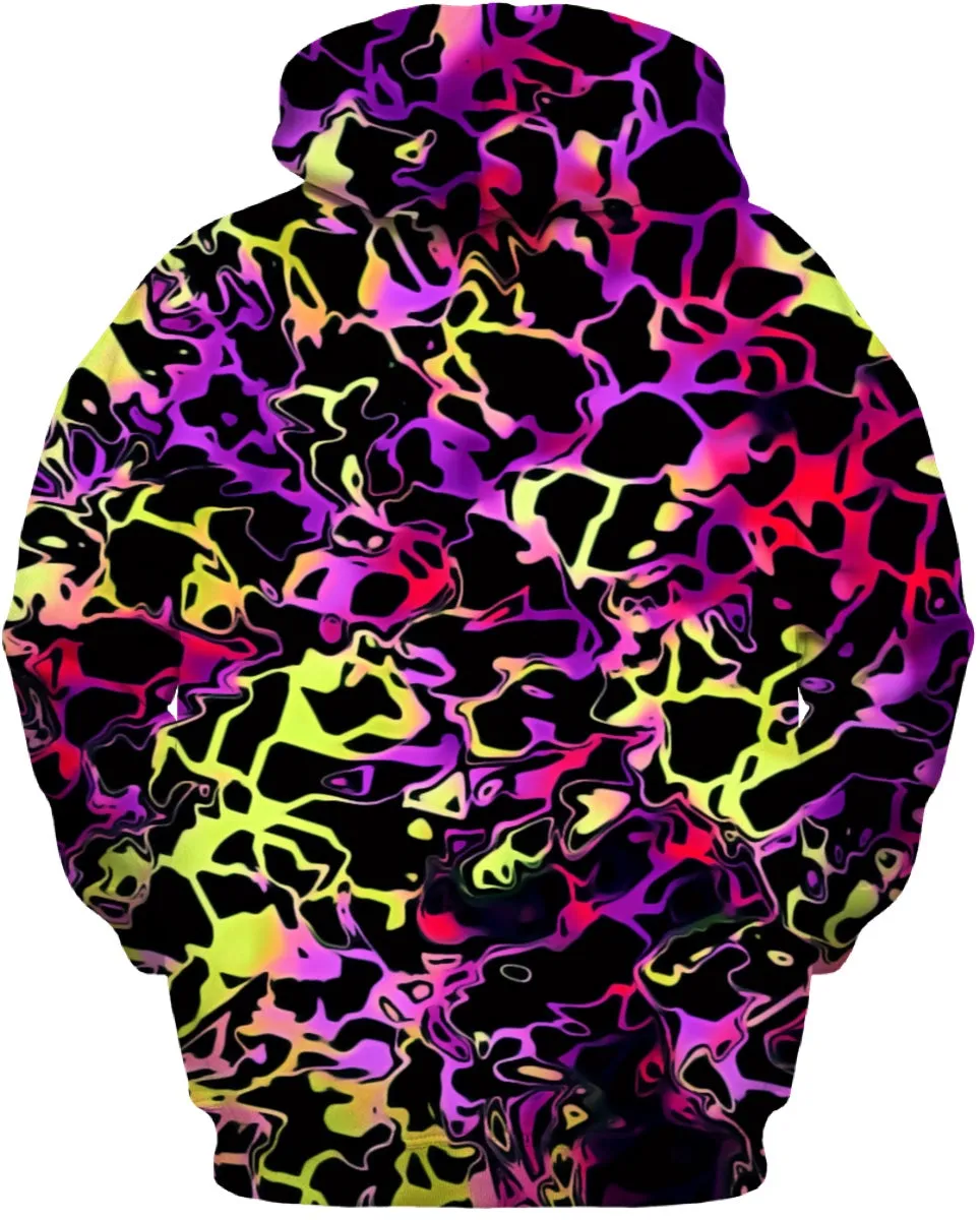 Psychedelic Rainbow Leopard Print Hoodie