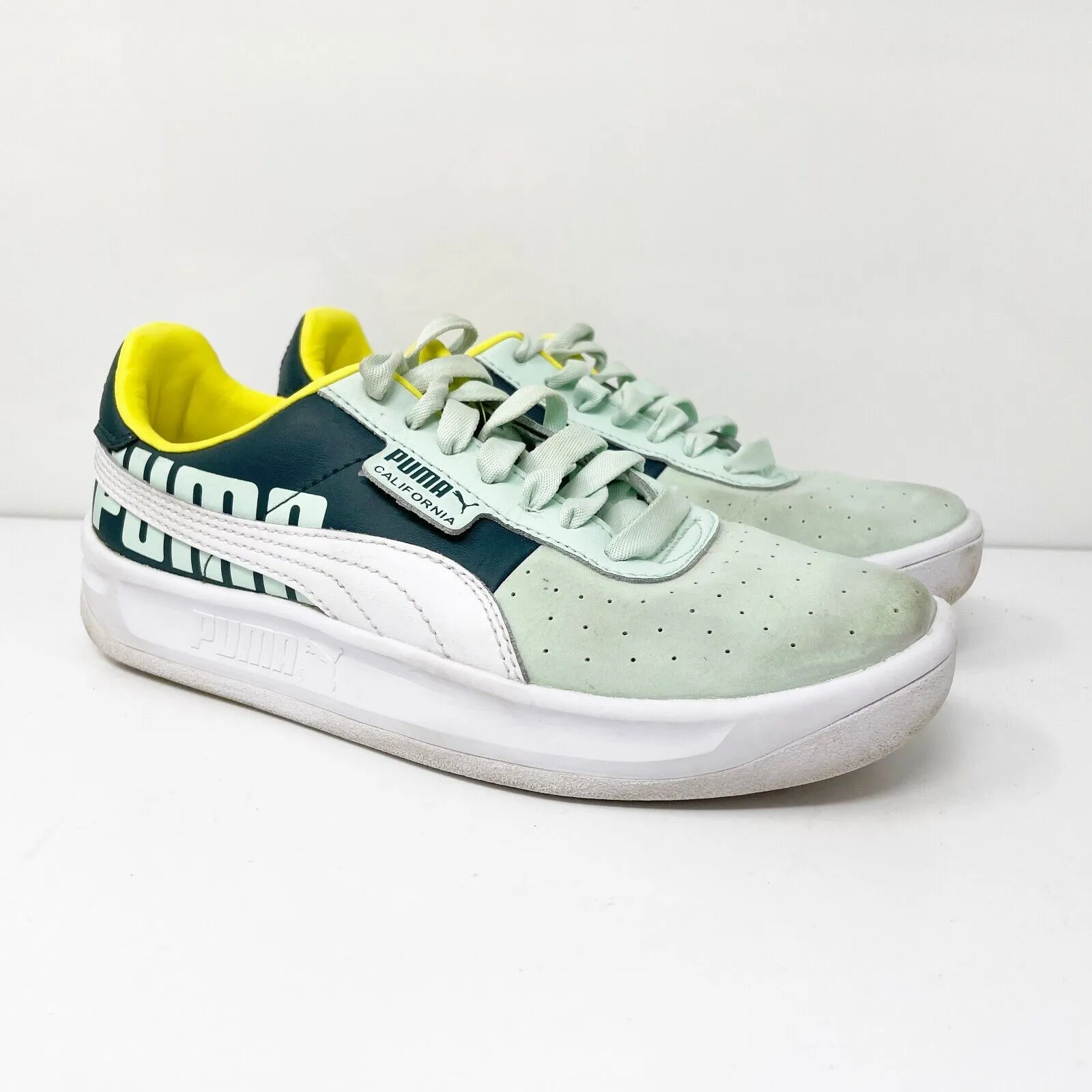 Puma Womens California 370315 01 Green Casual Shoes Sneakers Size 7